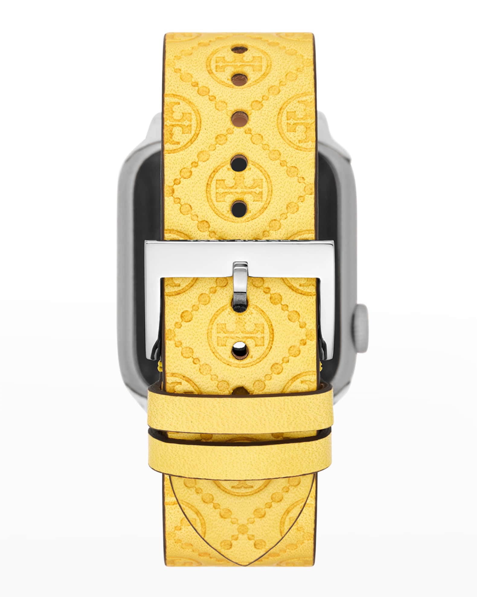 Tory Burch TMonogram Yellow Embossed Leather Band for Apple Watch, 38