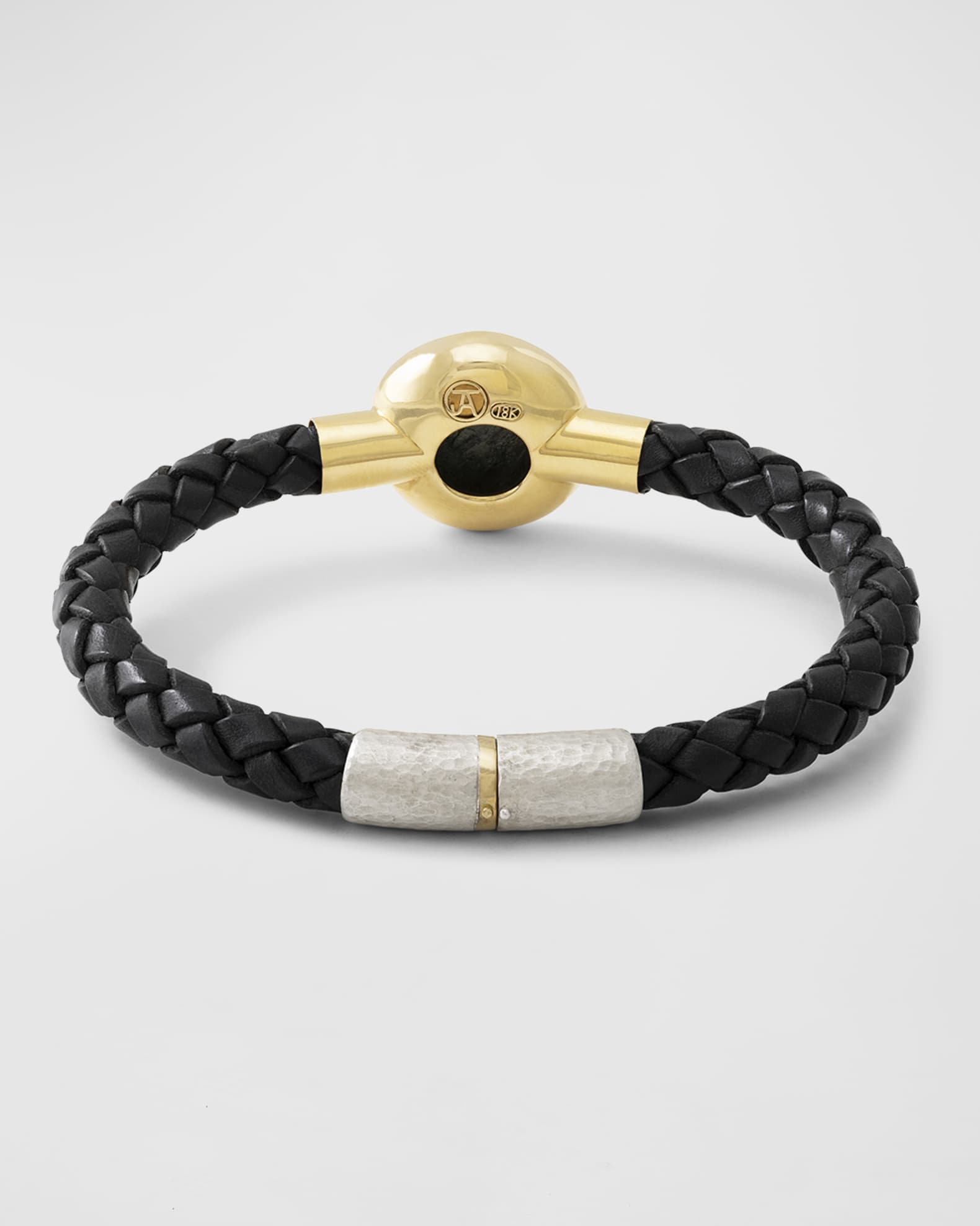 Jorge Adeler Men s Zeus Coin Braided Leather Bracelet Neiman Marcus