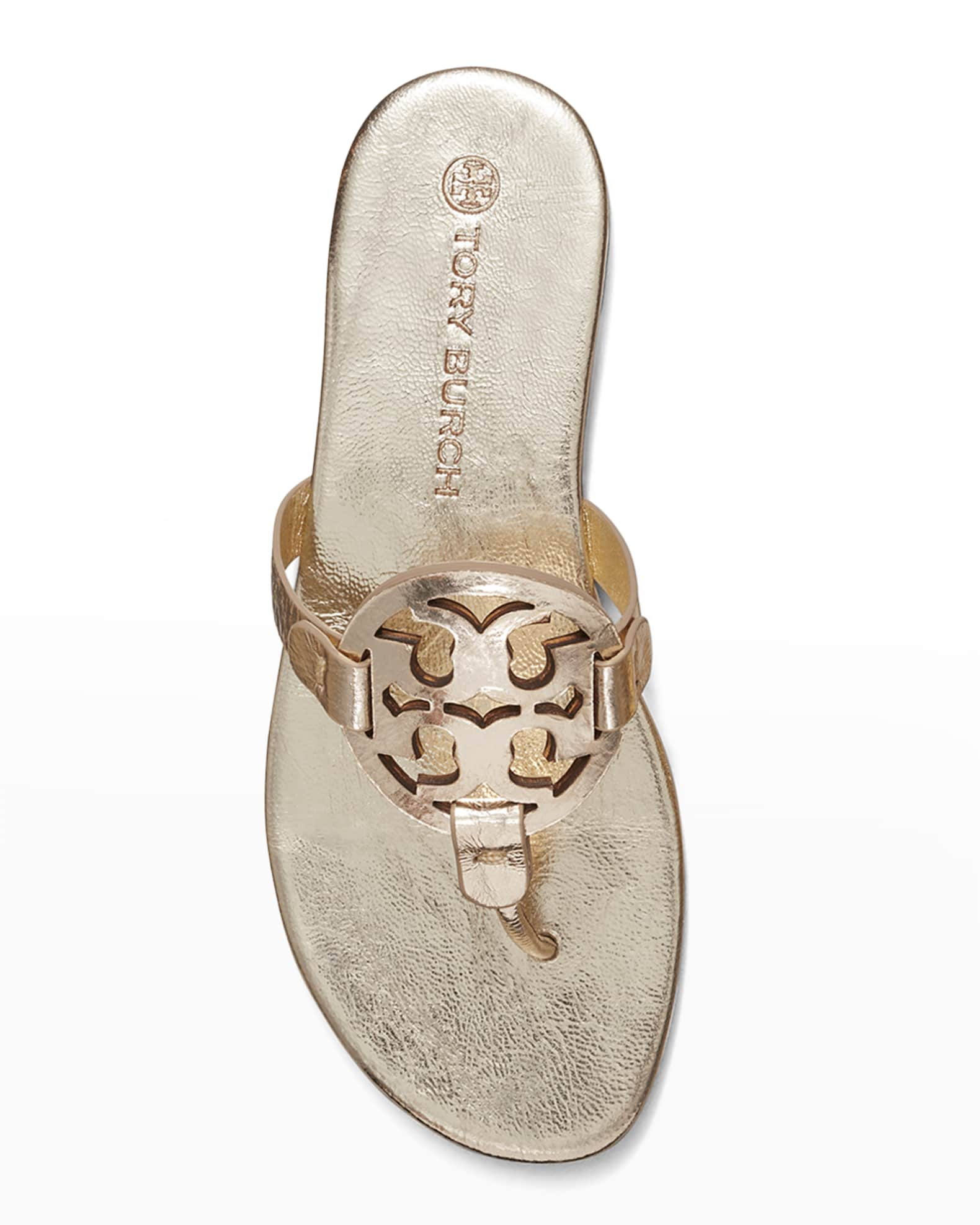 Tory Burch Miller Soft Metallic Leather Sandals | Neiman Marcus