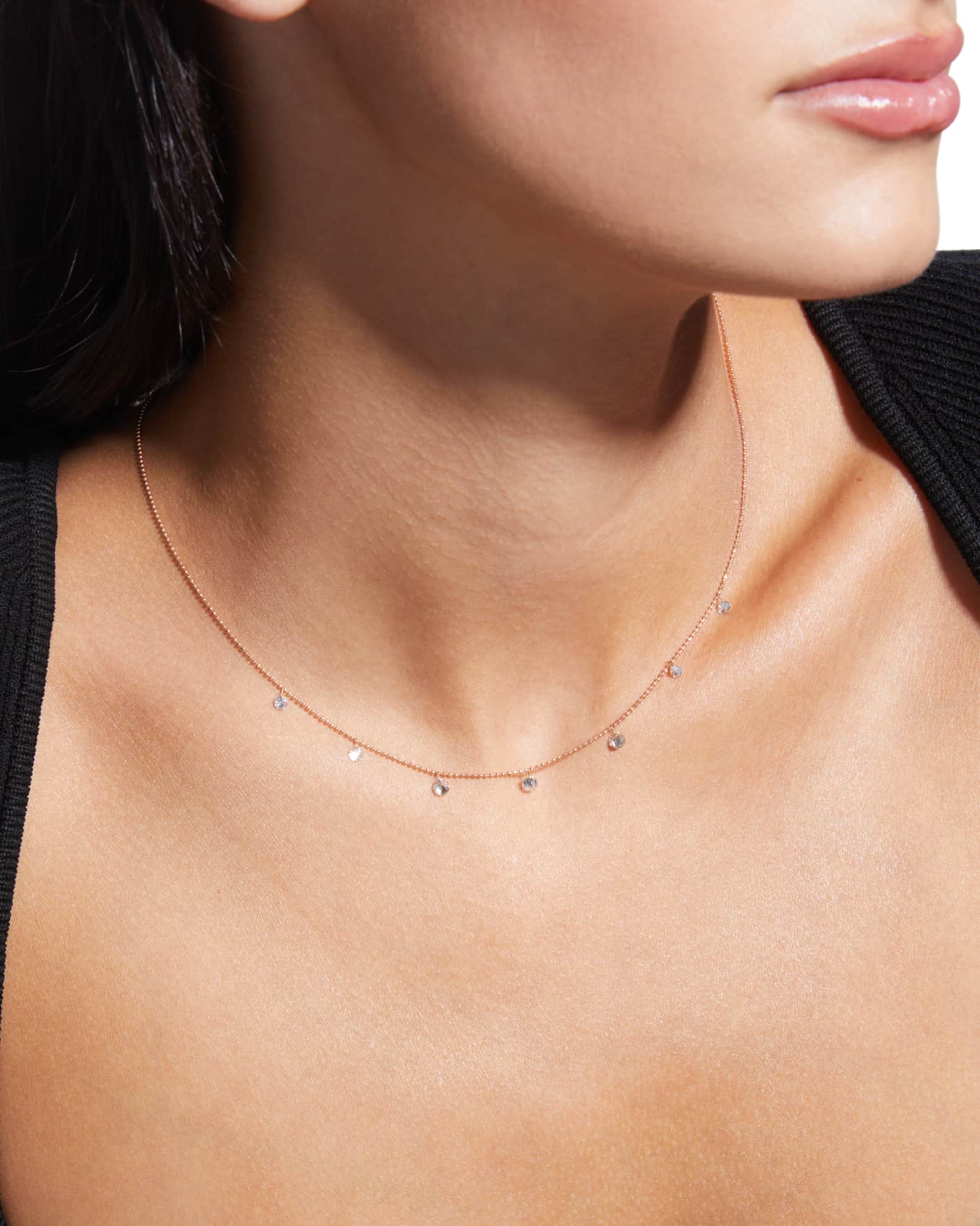 Small Floating Diamond Necklace 1