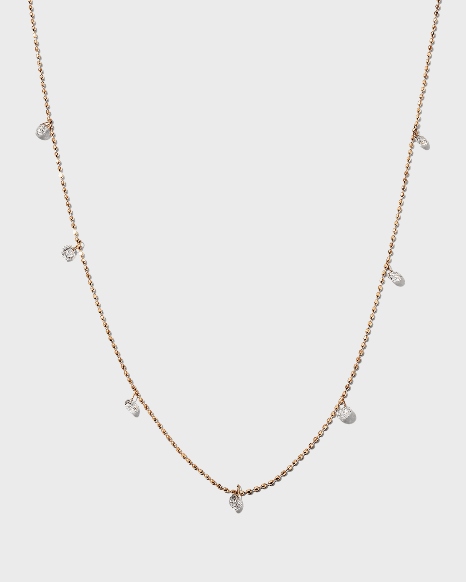 Graziela Gems Tiny Floating Diamond Necklace in Rose | Neiman Marcus