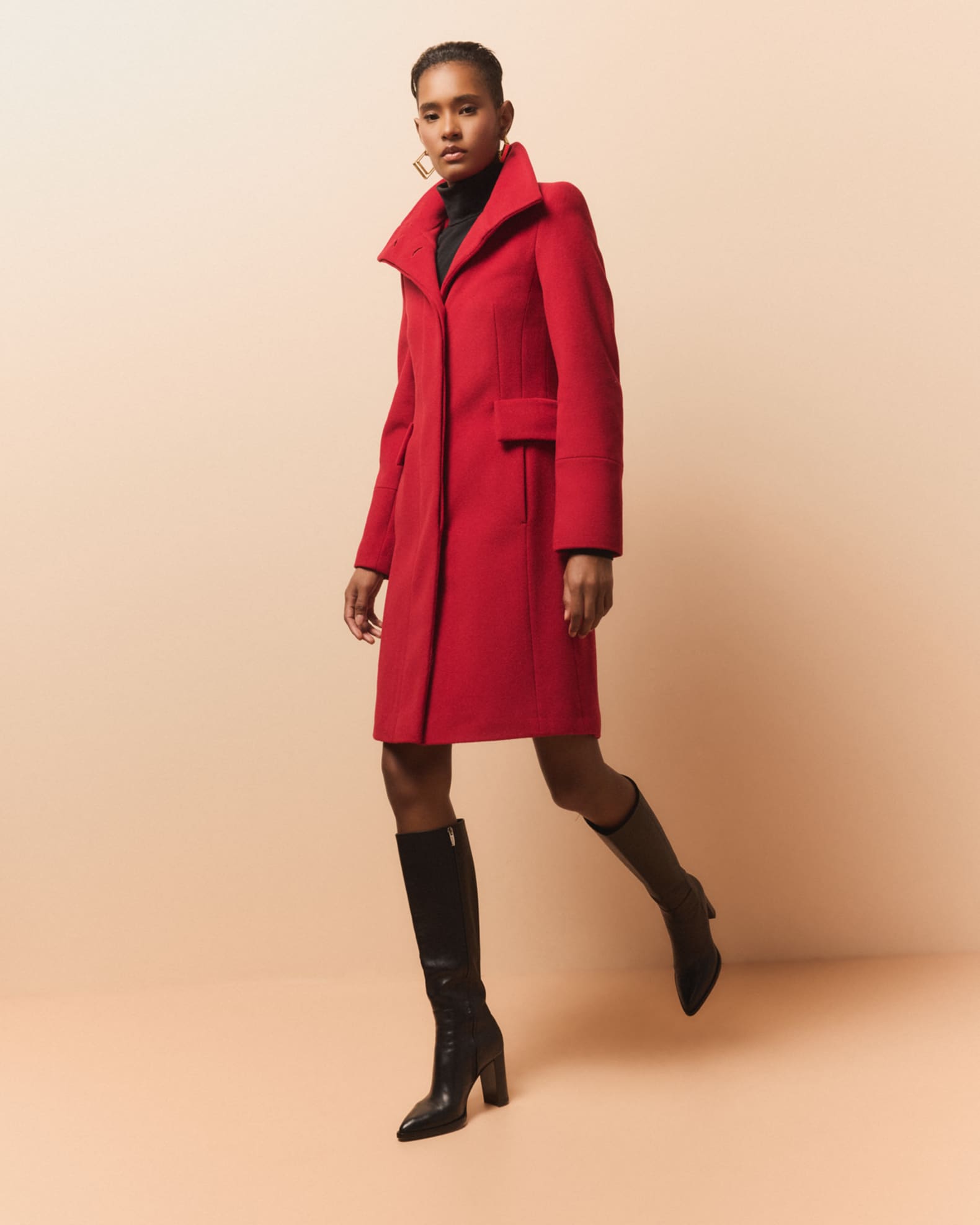 Duffle Knee Length Wool Coat