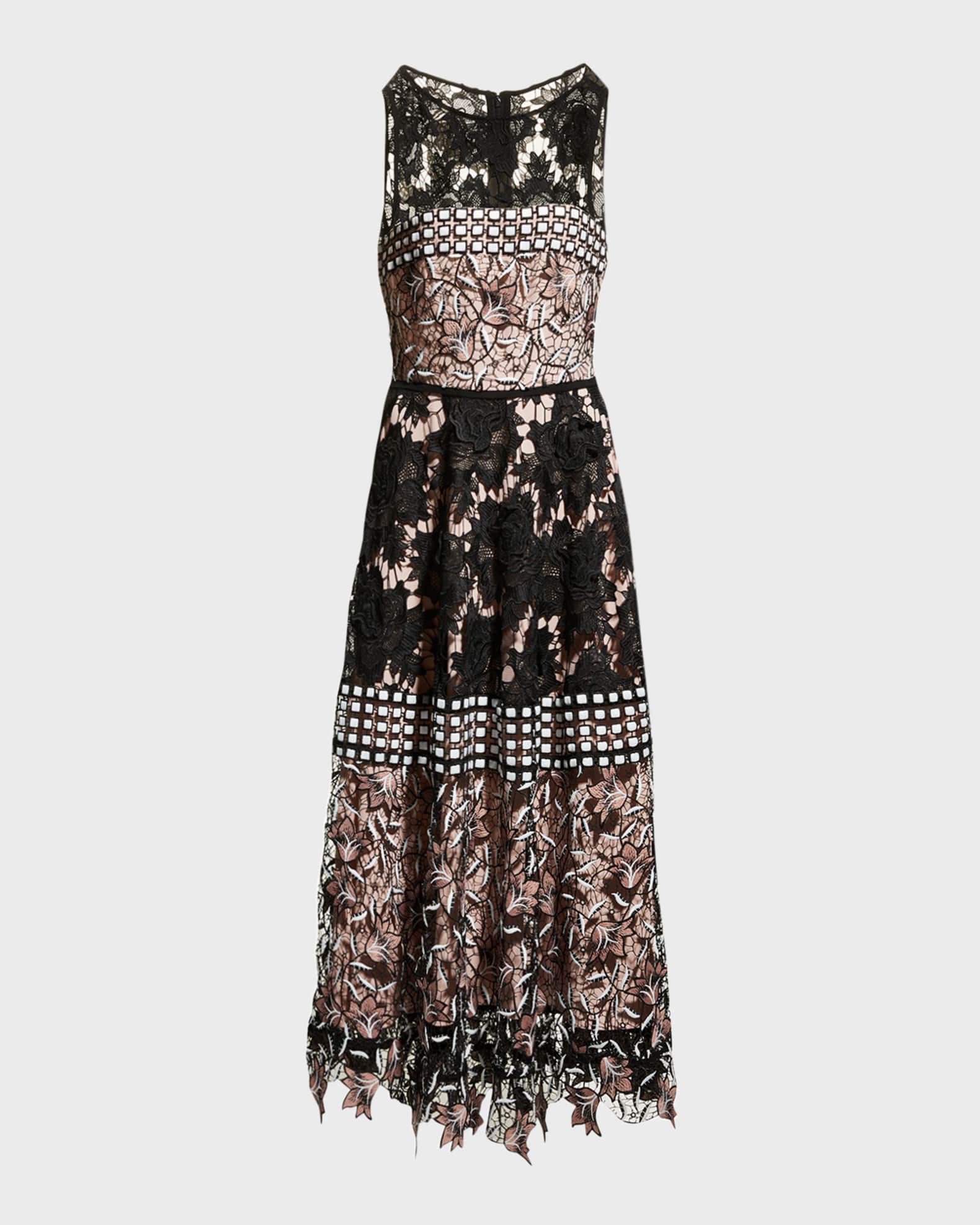 Talbot Runhof Water Lily Lace Dress Neiman Marcus