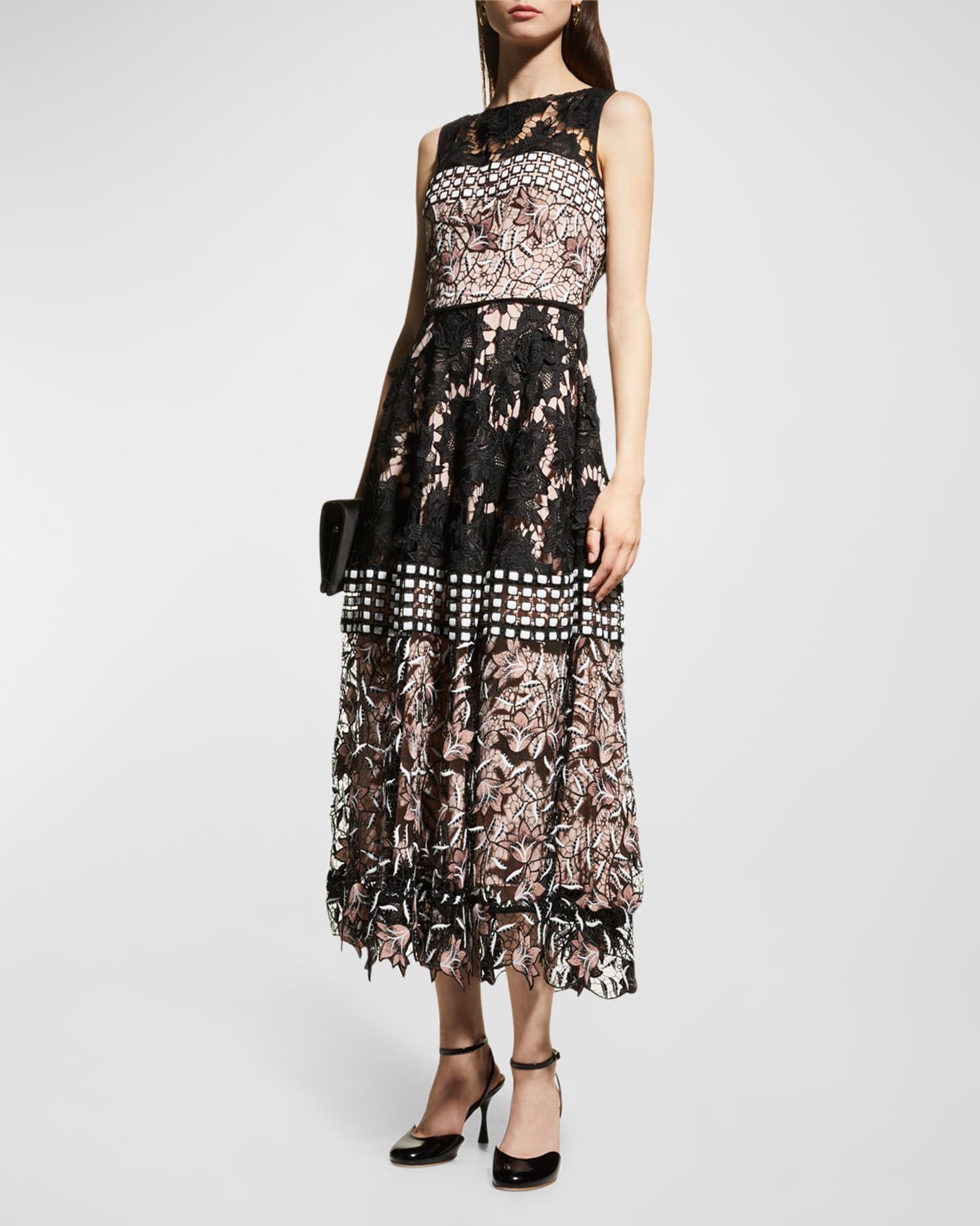Talbot Runhof Water Lily Lace Dress Neiman Marcus