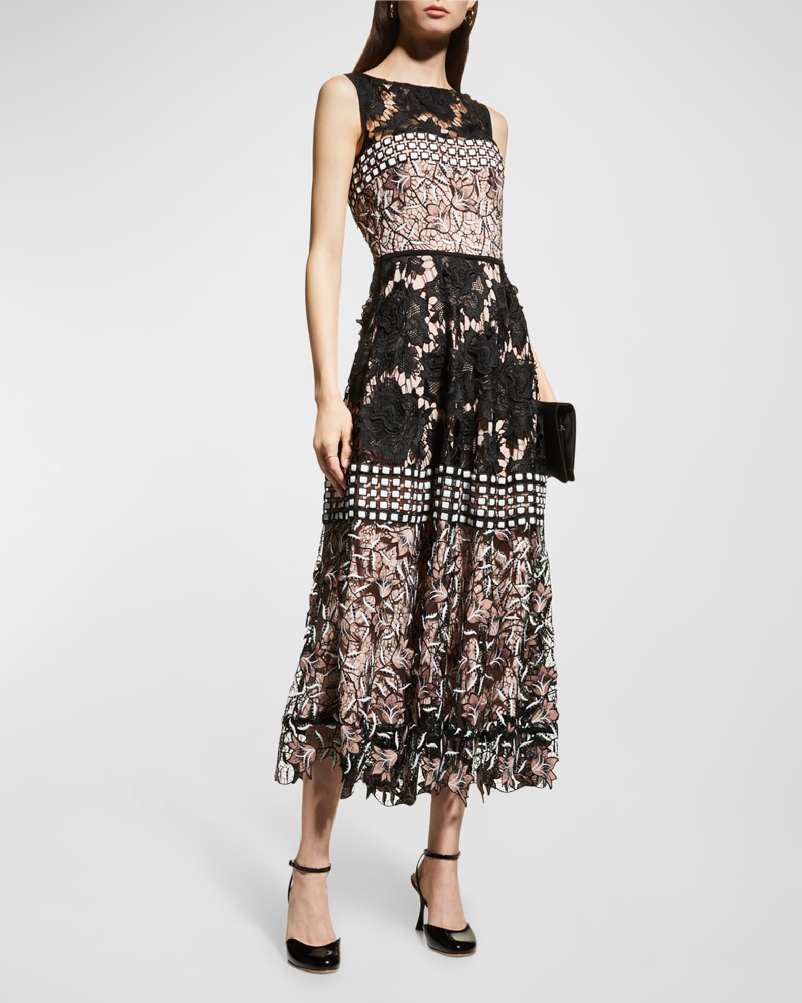 Talbot Runhof Water Lily Lace Dress Neiman Marcus