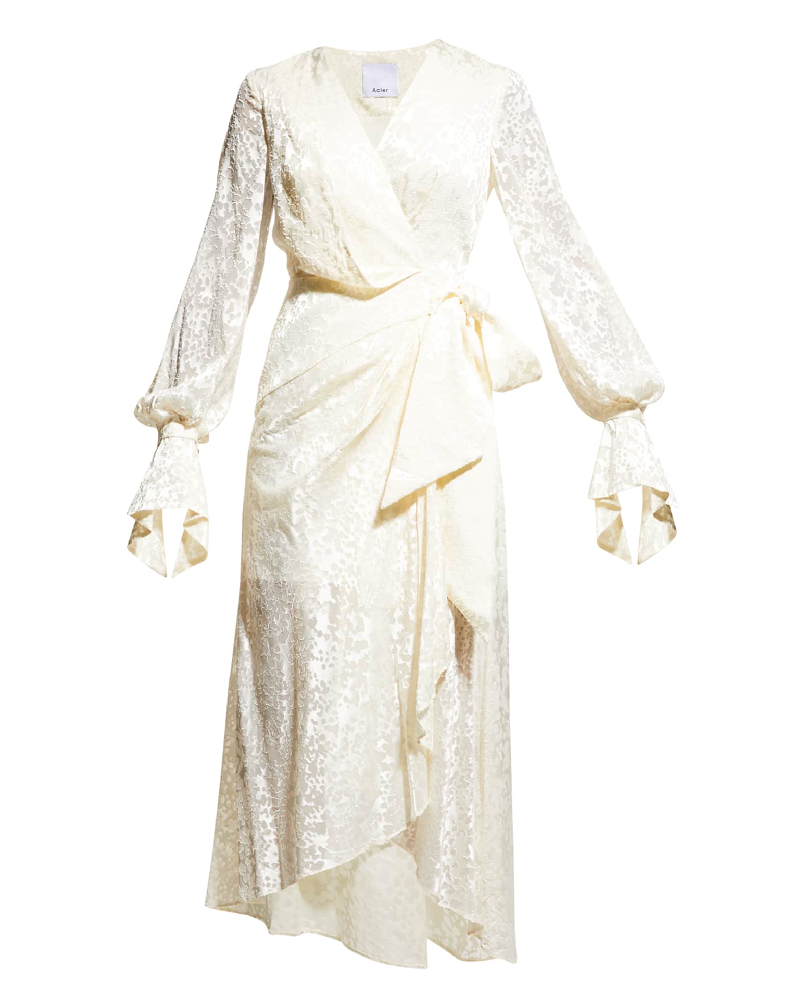 Acler Wayside Printed Draped Wrap Dress | Neiman Marcus