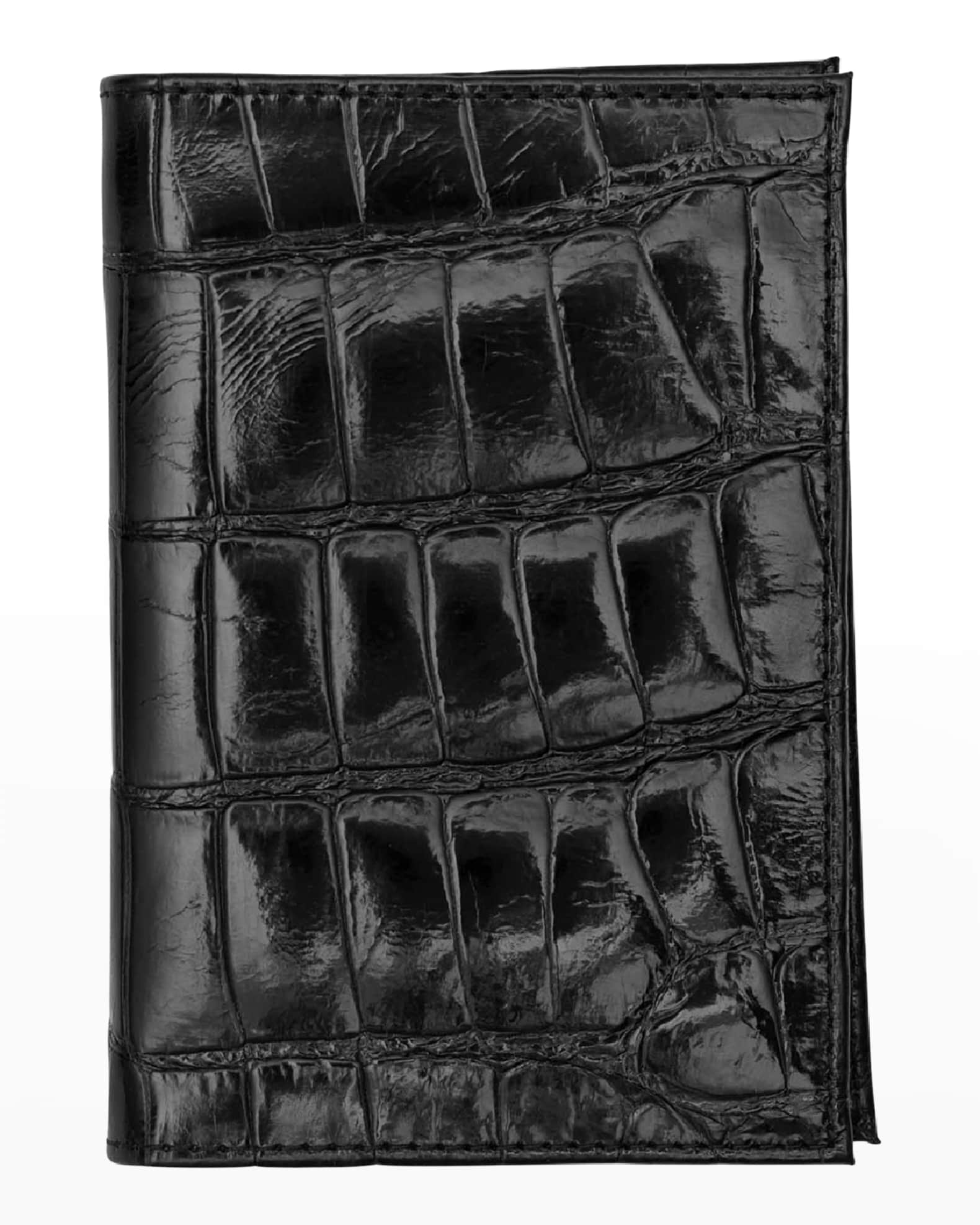 Abas Traditional Alligator Passport Holder Neiman Marcus