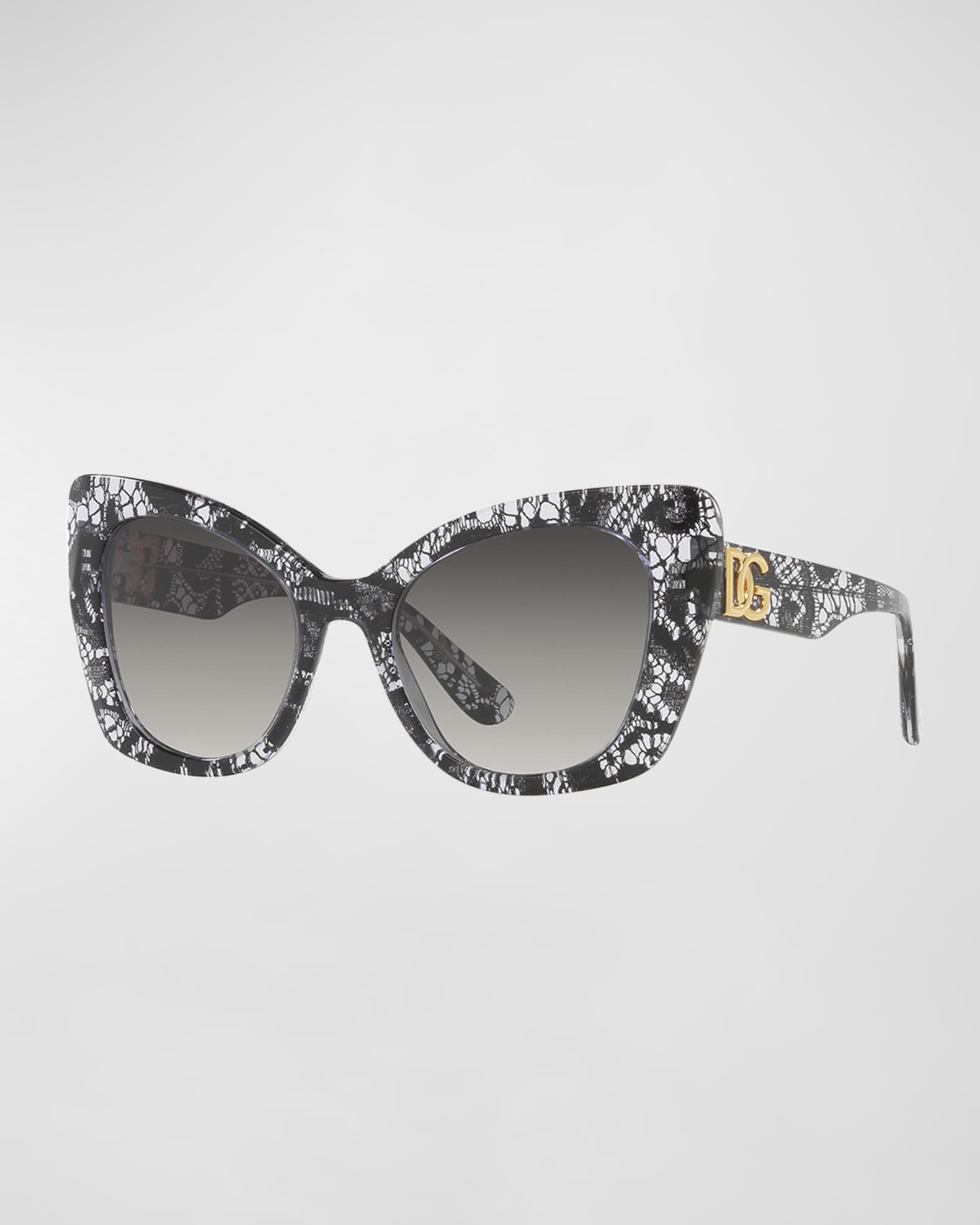 Dolce & Gabbana Leopard-Print Cat-Eye Sunglasses