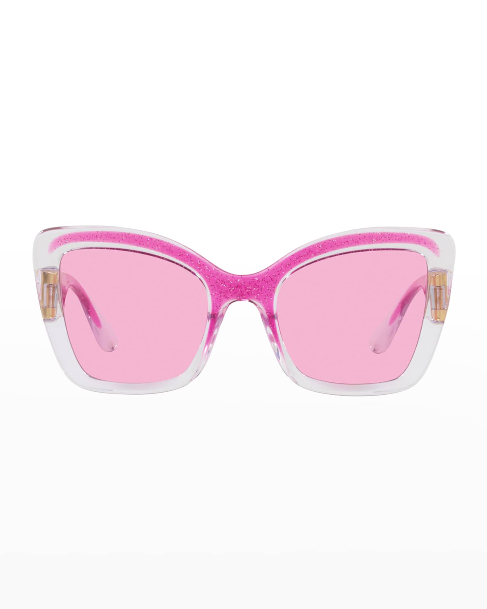 Dolce&Gabbana Glitter Propionate Butterfly Sunglasses Neiman Marcus