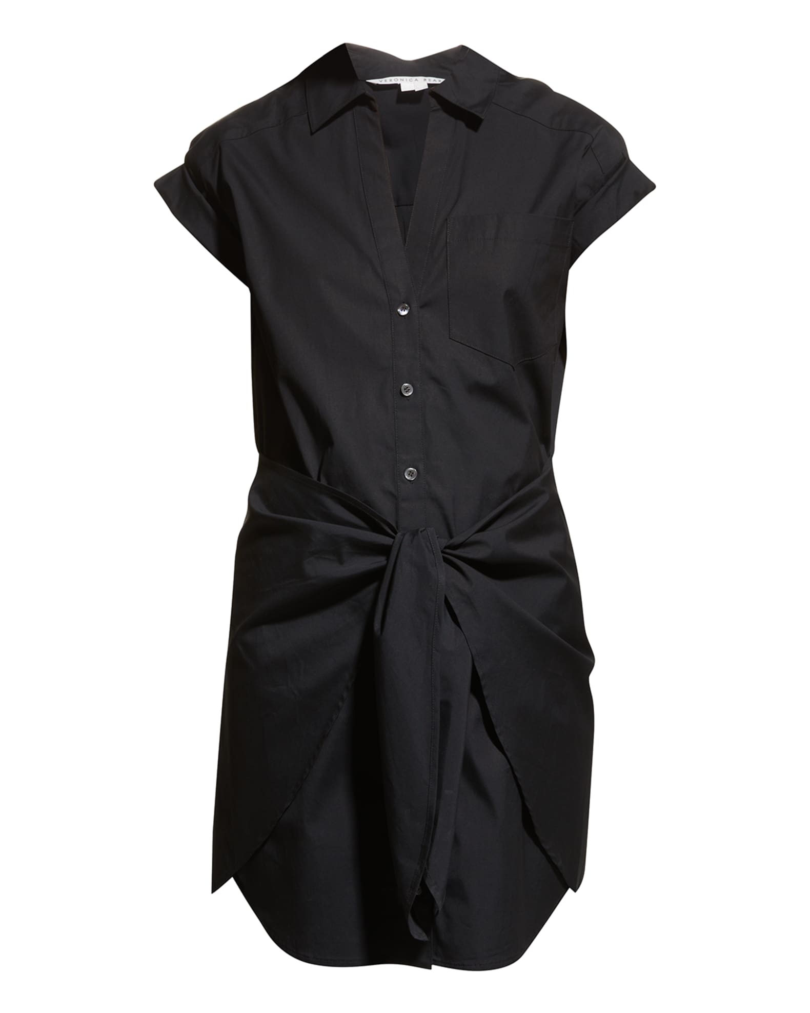 Veronica Beard Aimee Wrap-Tie Front Collared Mini Shirt Dress | Neiman ...