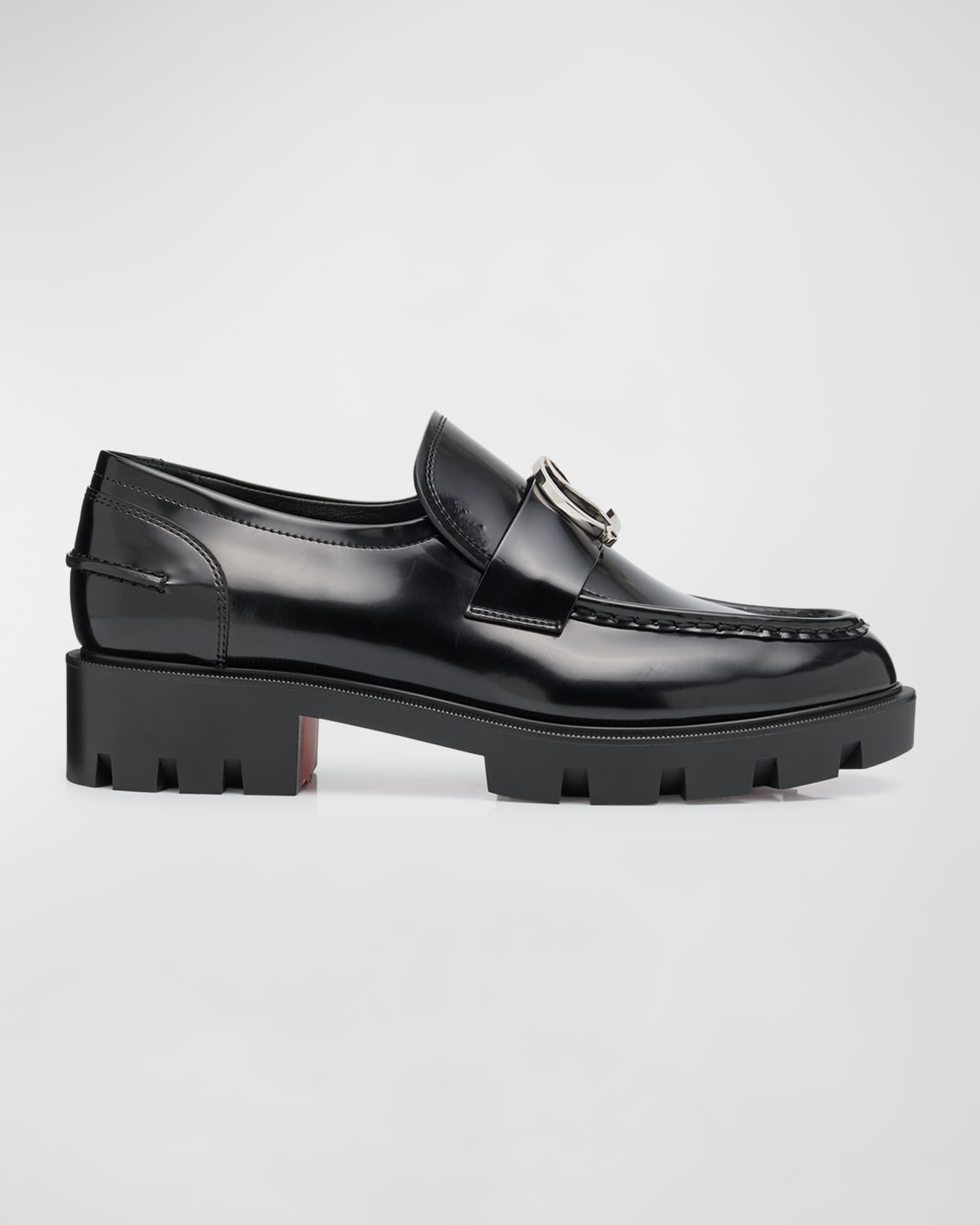 Silver red bottom loafers outlet