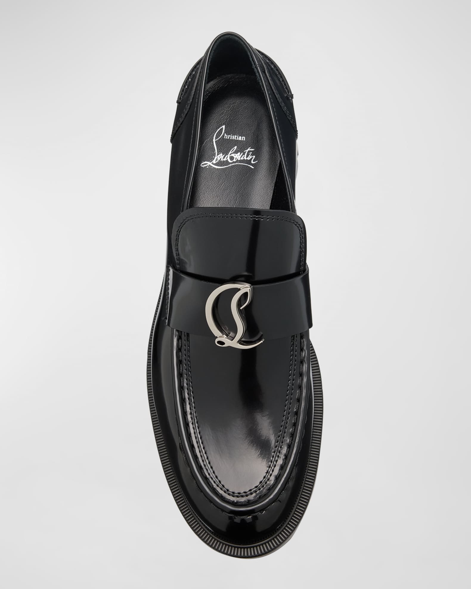 Silver red bottom loafers hotsell