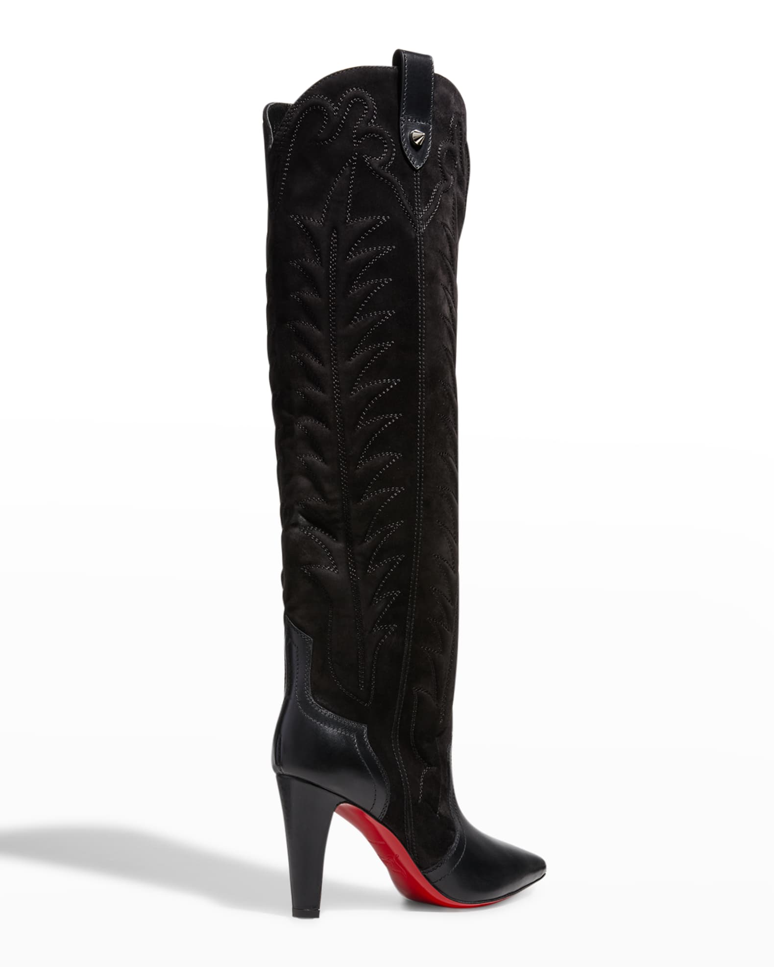 Red bottom black boots store