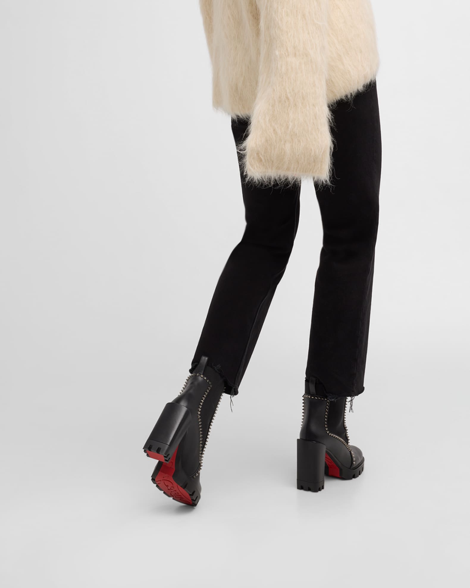 Red bottom boots with spikes online