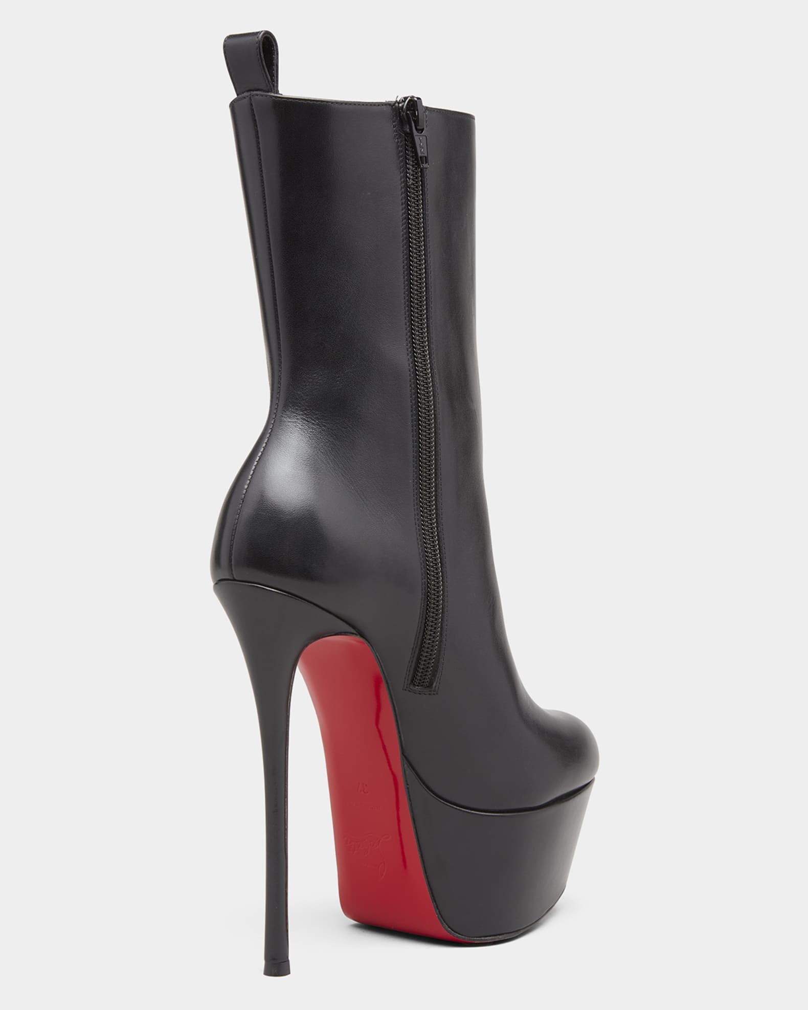 Red bottom black boots online