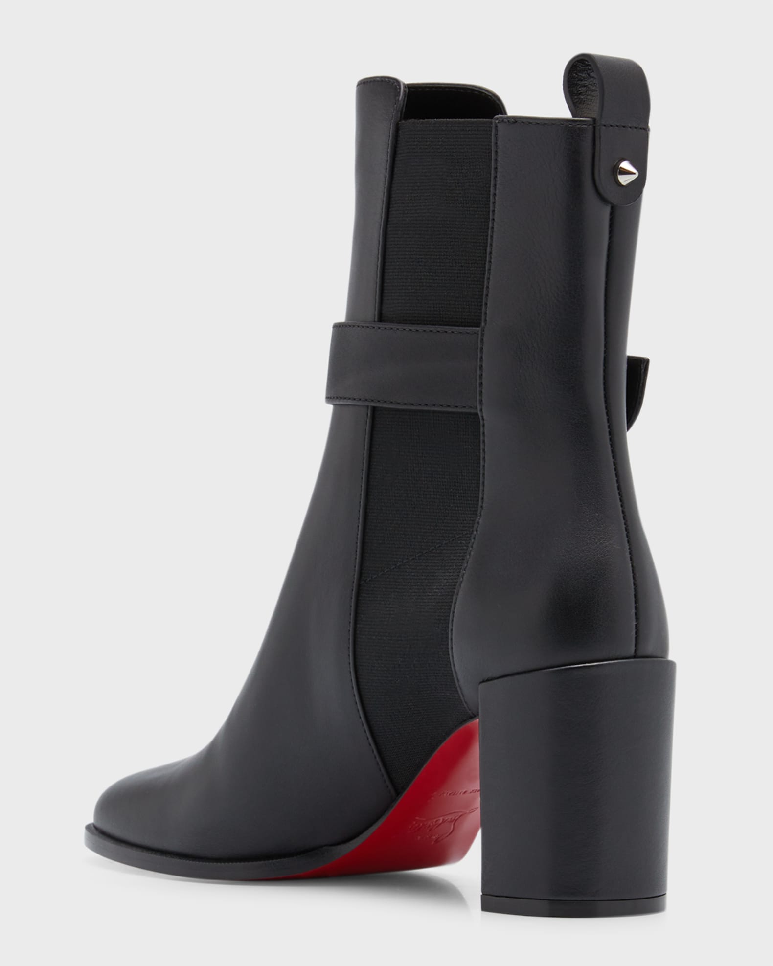 Christian Louboutin Leather Buckle Red Sole Booties | Neiman Marcus
