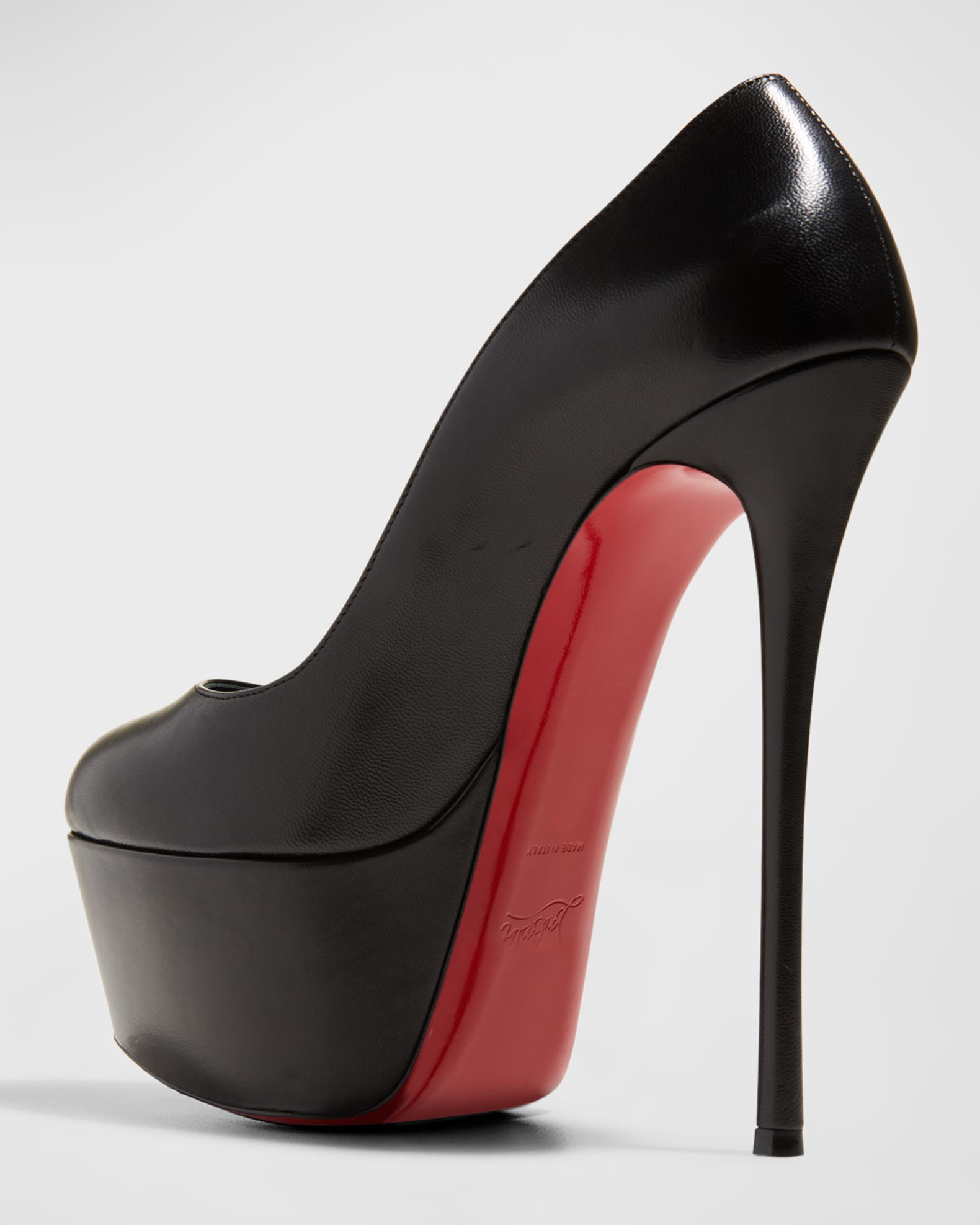 Christian Louboutin Dolly Leather Red Sole Platform Pumps