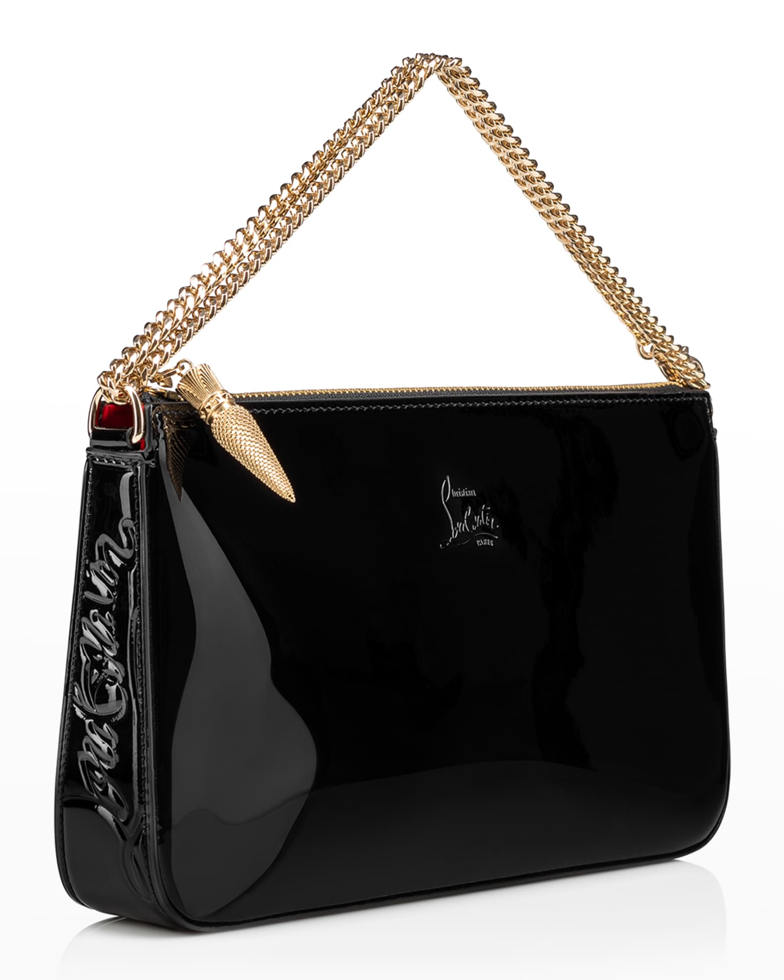 Christian Louboutin Loubila Patent Leather Chain Shoulder Bag Neiman