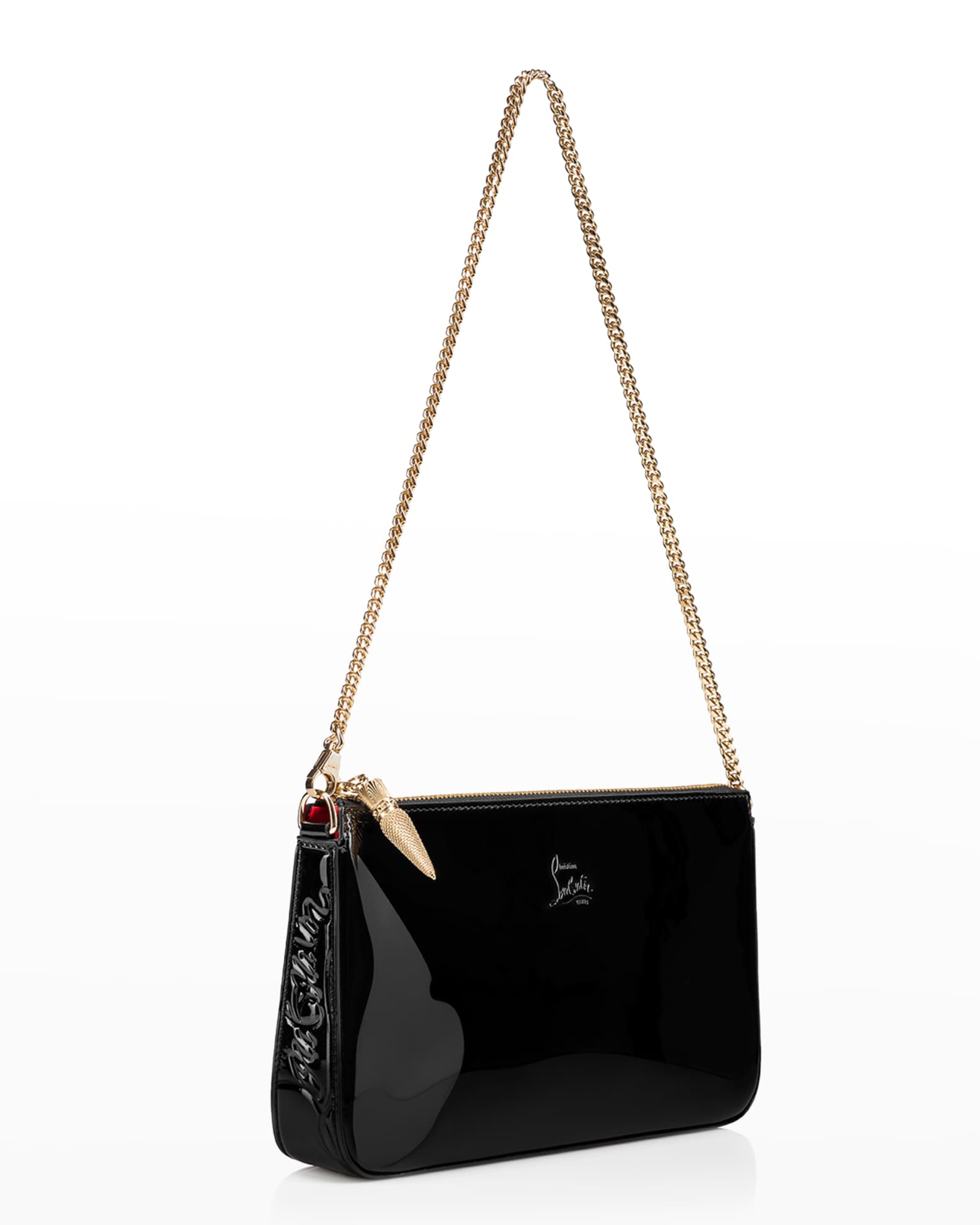 Christian Louboutin Loubila Patent Leather Chain Shoulder Bag Neiman