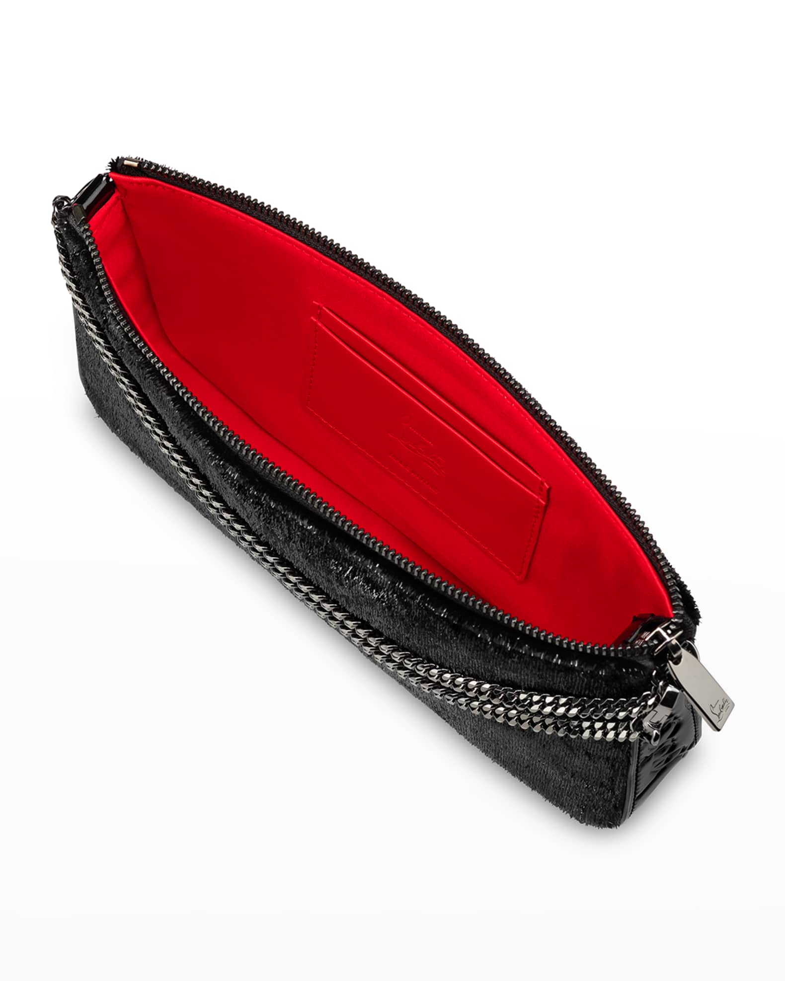 Christian Louboutin shoulder clutch Chain Bag Valentine Limited Black x Red  Rare