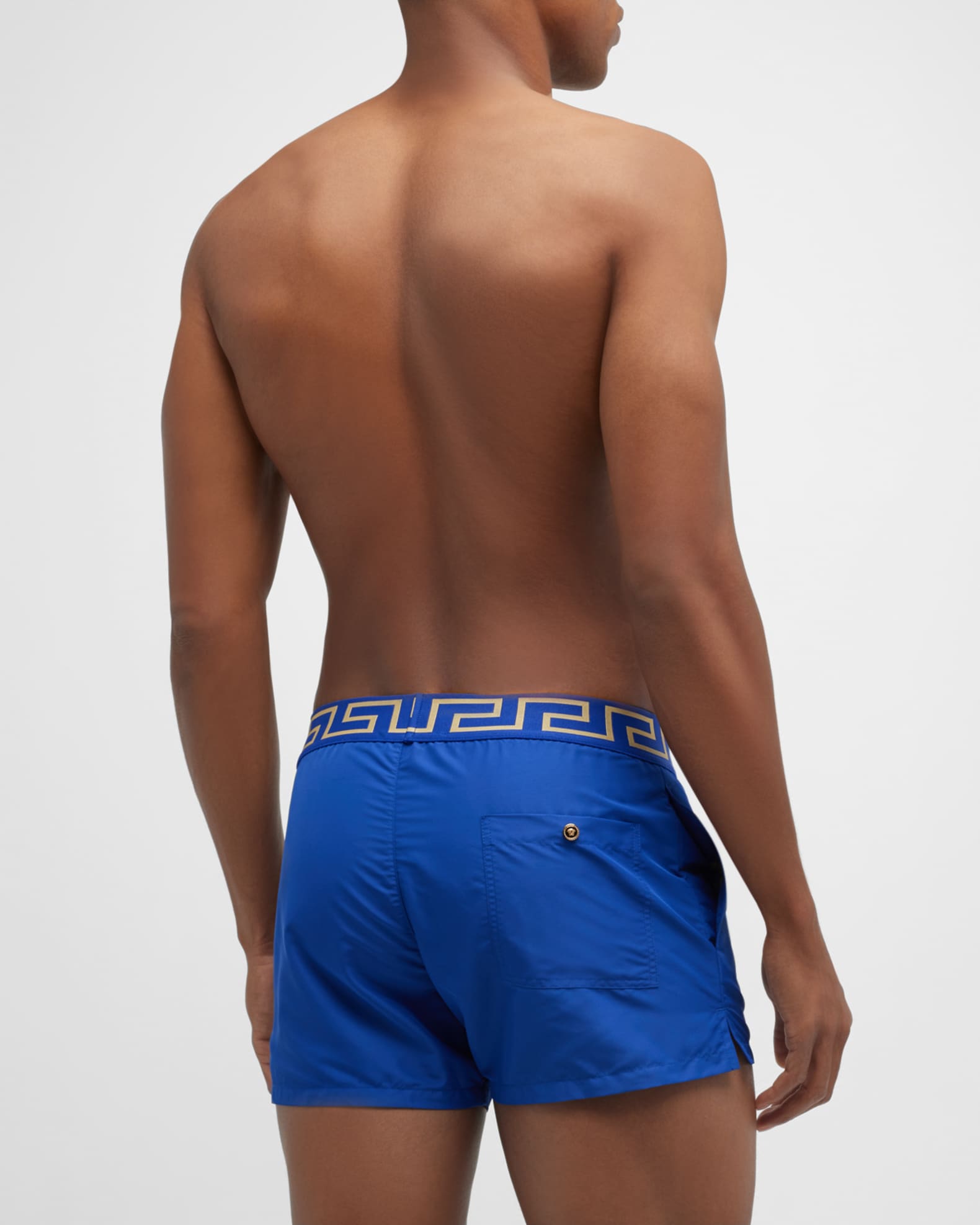 Versace Men's Greca Swim Shorts | Neiman Marcus