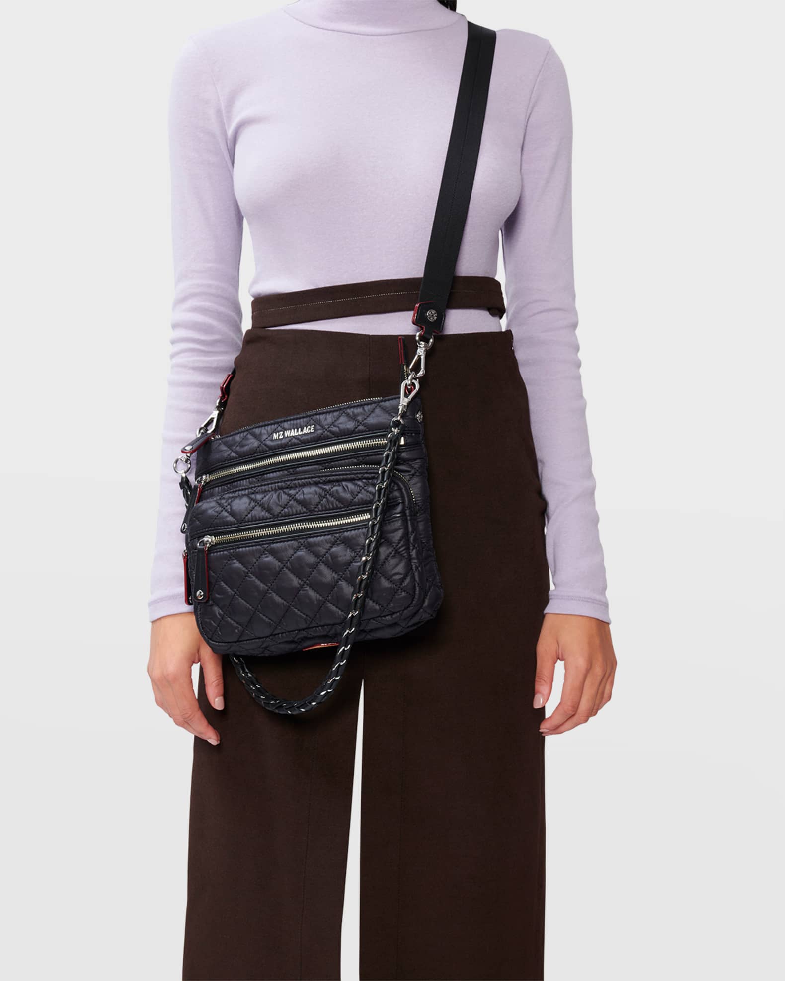 MZ WALLACE Crosby Zip Nylon Crossbody Bag | Neiman Marcus