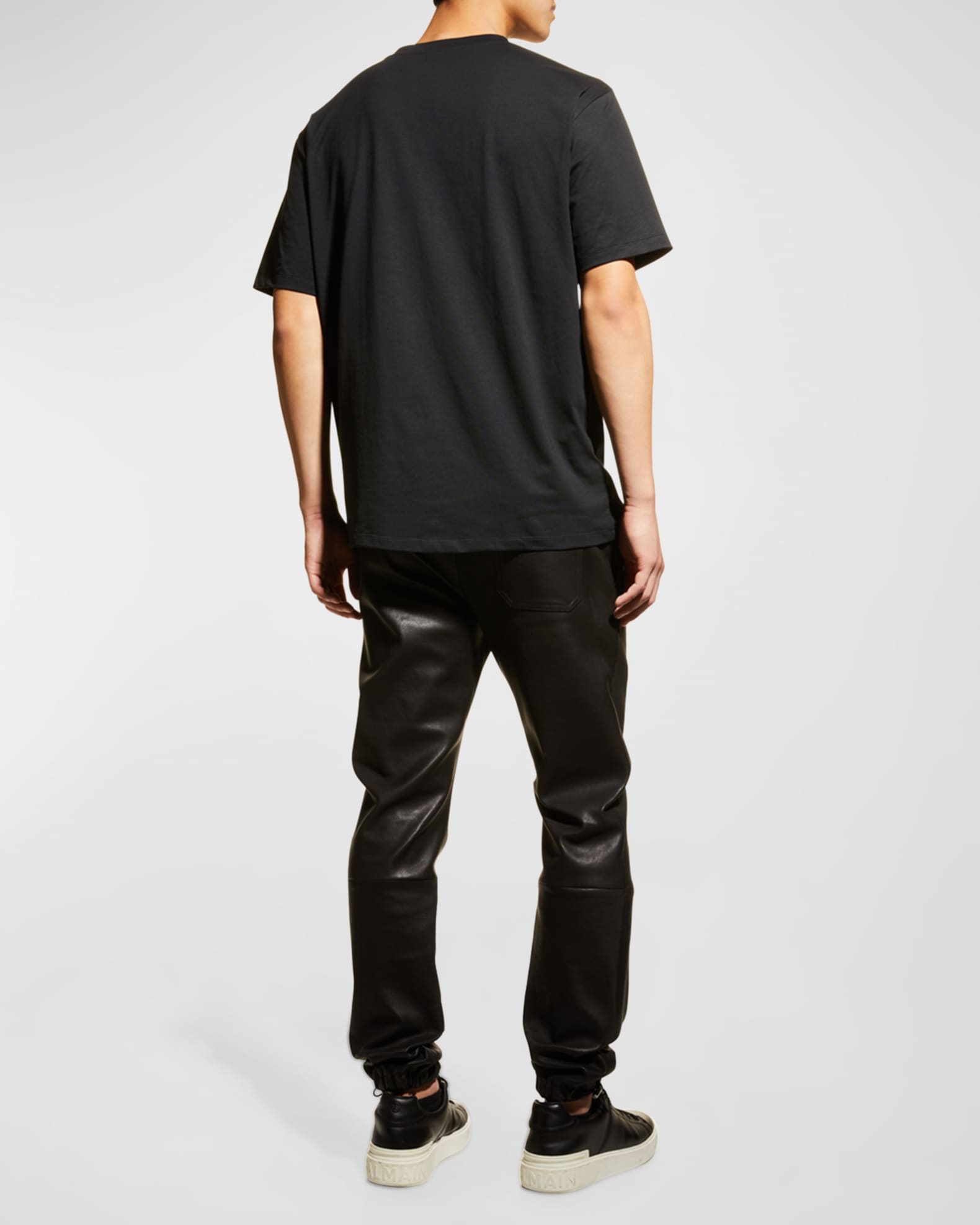 Balmain Men's Logo Crew T-Shirt | Neiman Marcus