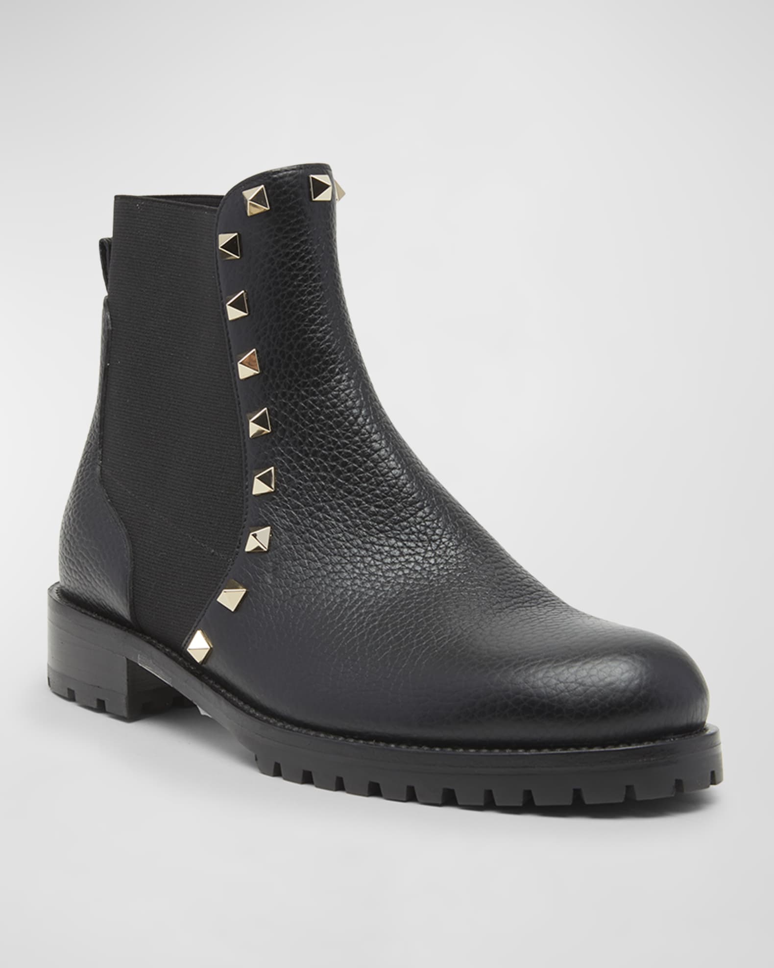 Valentino Garavani Black Rockstud Chelsea Boots