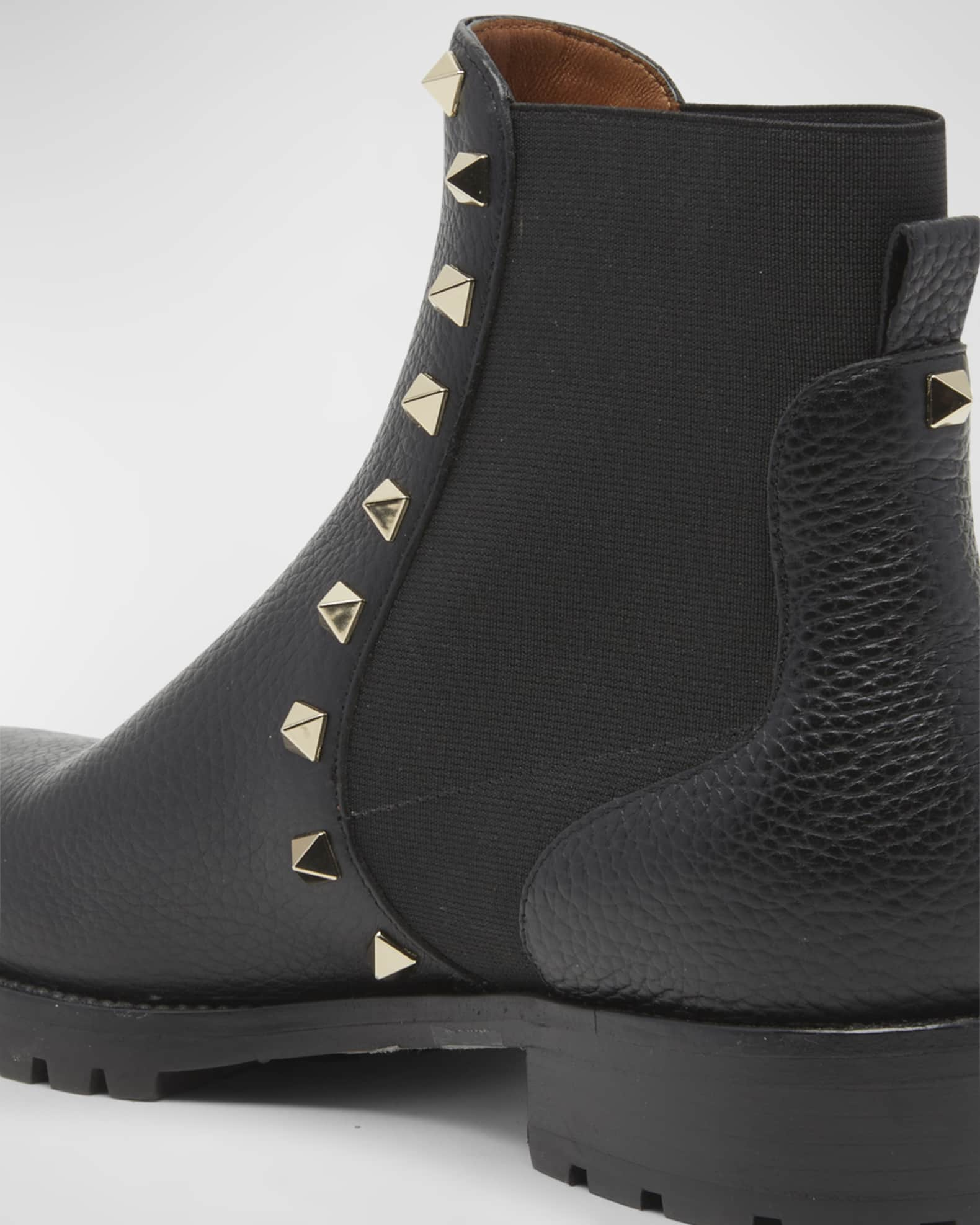 Valentino Garavani Rockstud M-Way Beatle leather boots - Black