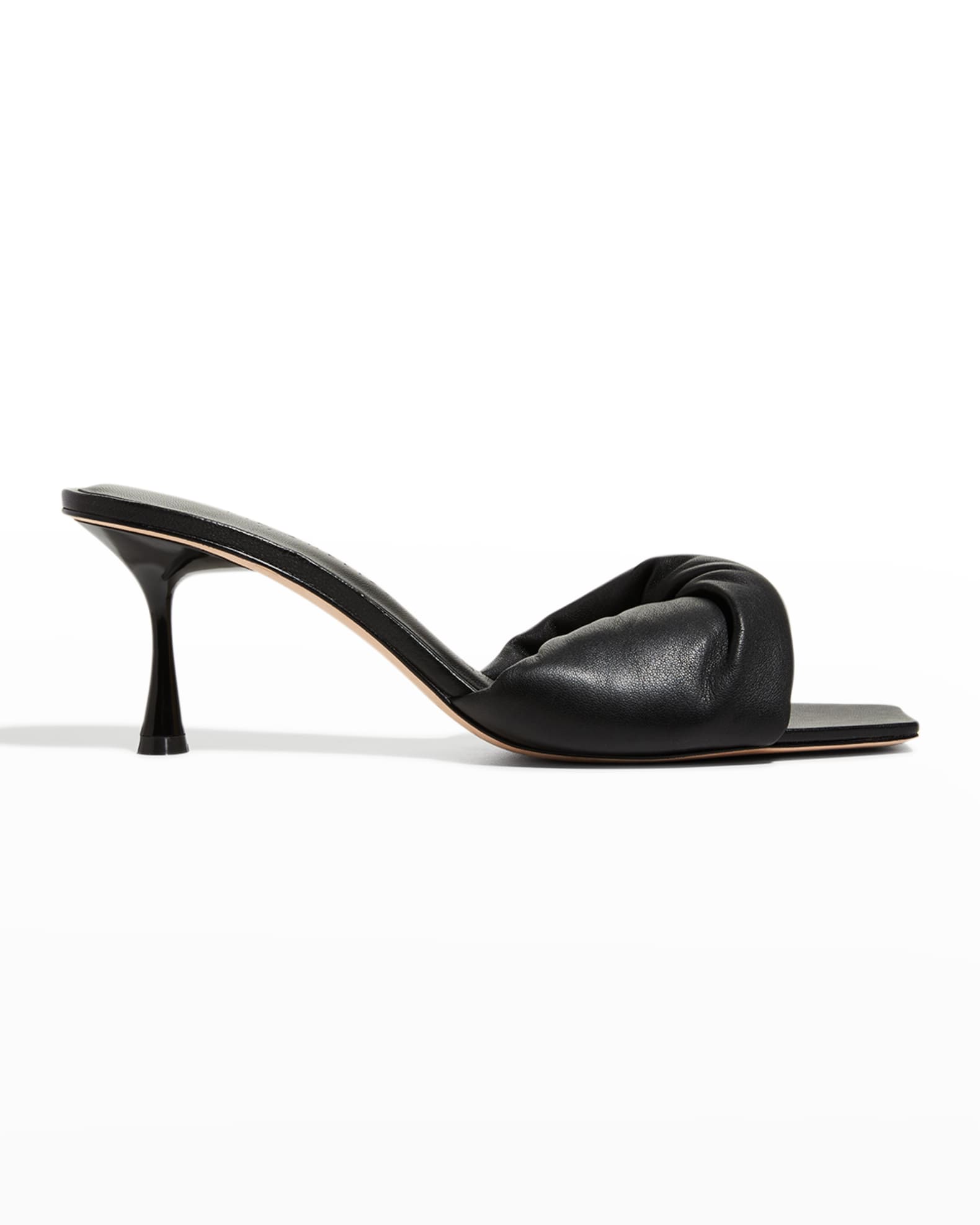 STUDIO AMELIA Twisted Leather Slide Sandals | Neiman Marcus