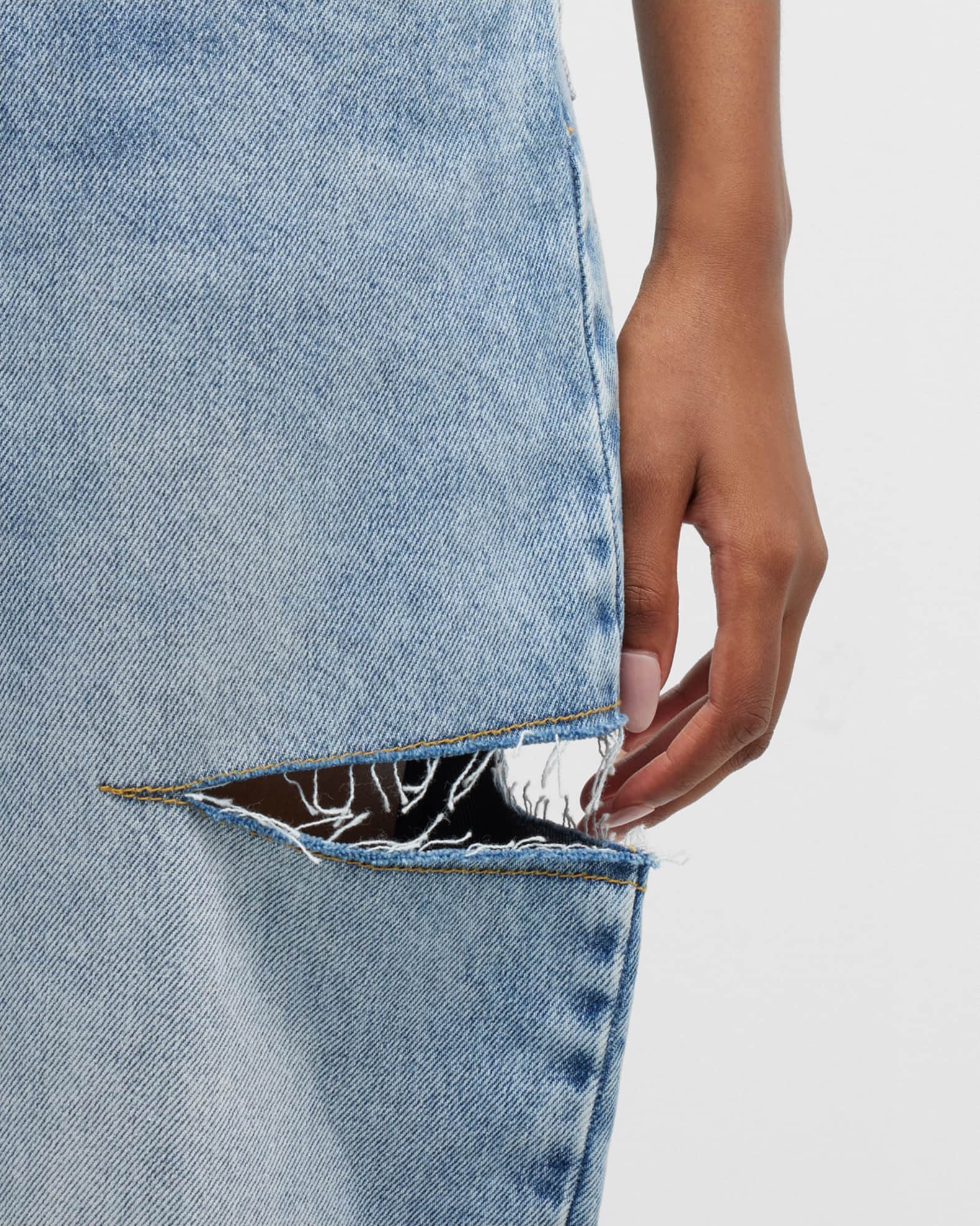 Maison Margiela Slash-Sides Wide-Leg Denim Pants | Neiman Marcus