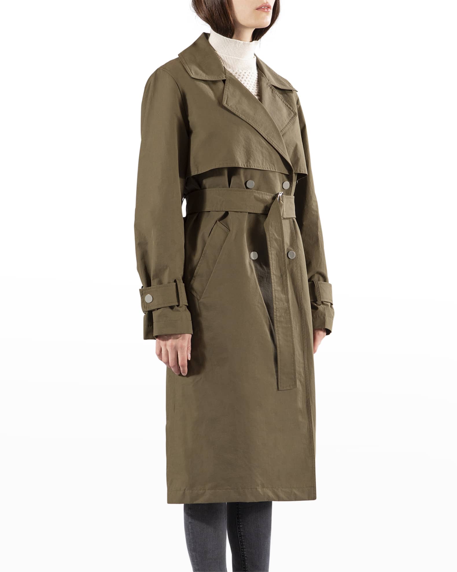 Jane Post Modern Snap Trench Coat | Neiman Marcus