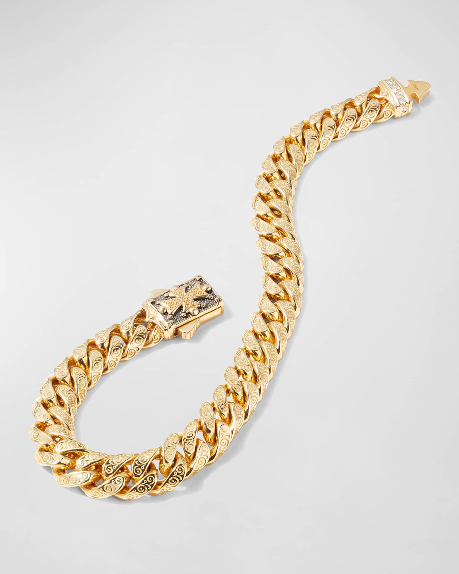 Konstantino Men's 18k Gold Filigree Chain Bracelet w/ Diamonds | Neiman ...