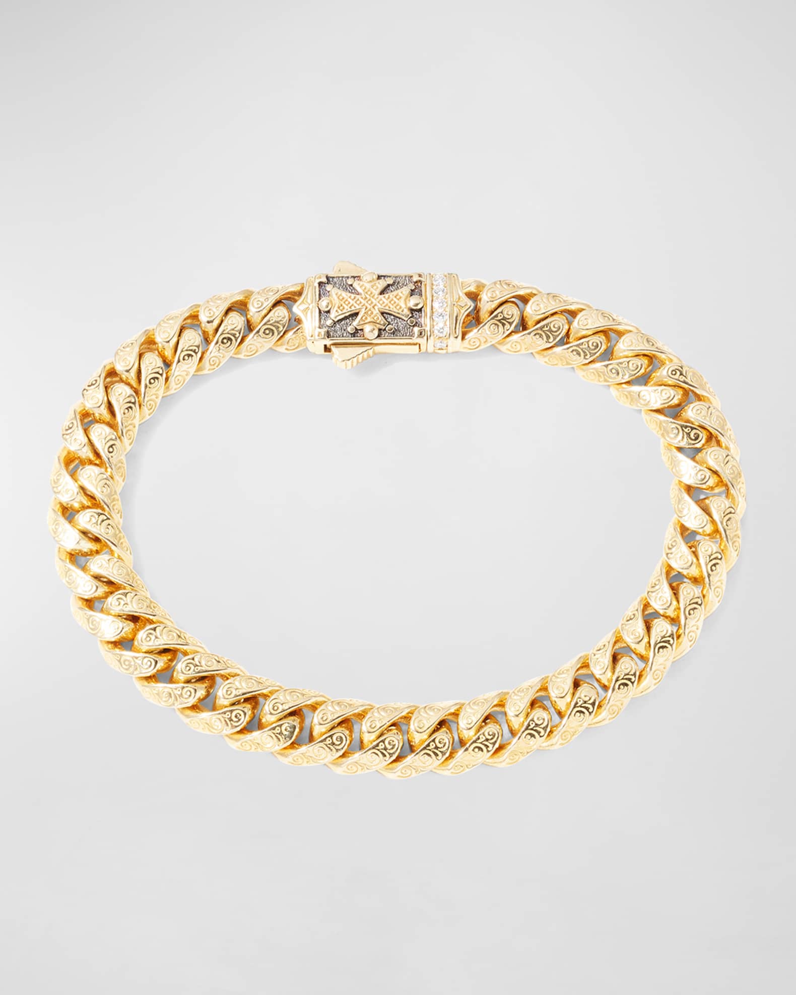 Konstantino Men's 18k Gold Filigree Chain Bracelet w/ Diamonds | Neiman ...
