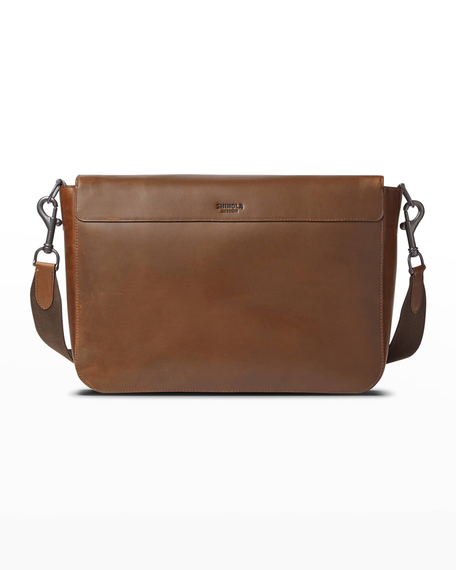 Shinola Men's Canfield Relaxed Leather Messenger Bag Neiman Marcus