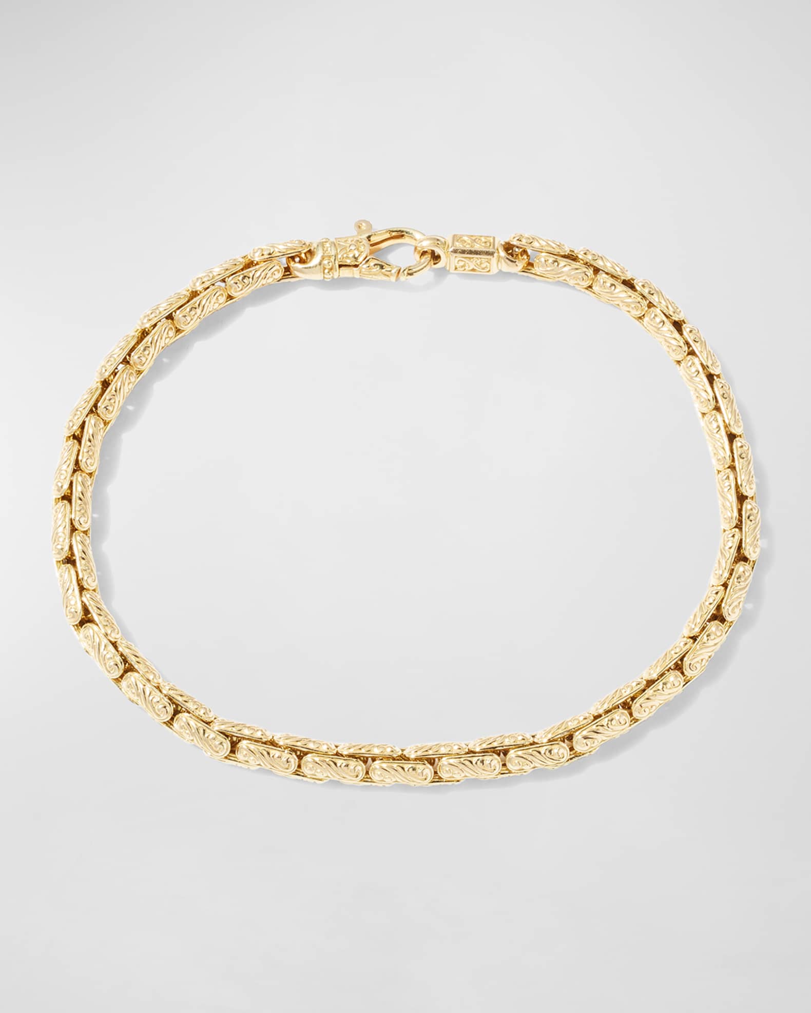 Men's 18k Yellow Gold Filigree Chain Bracelet 0