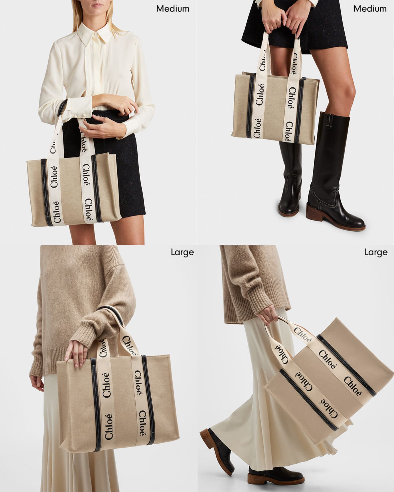 Woody Medium Tote Bag in Linen 1