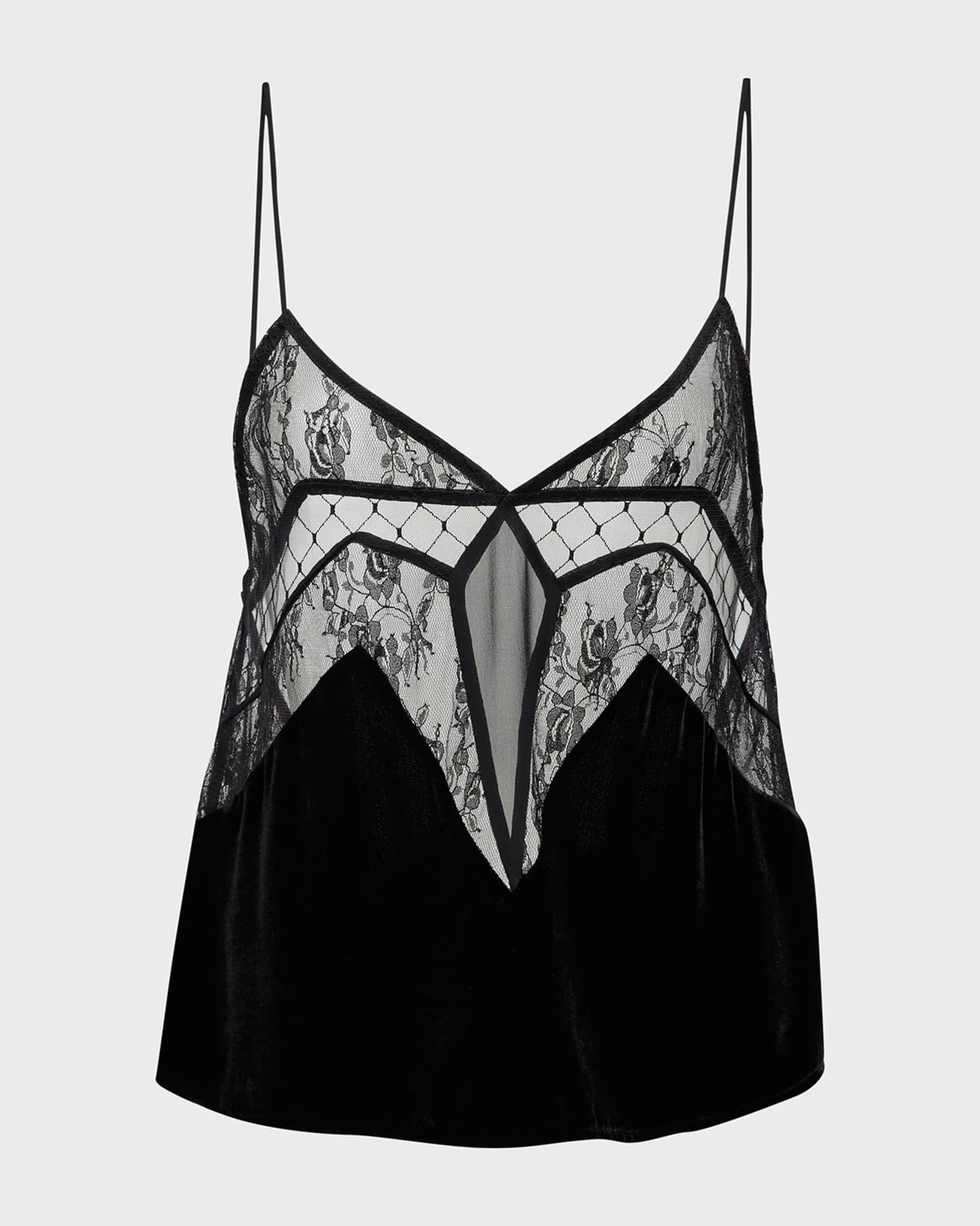 SLEEPING WITH JACQUES Francine Velvet Lace Camisole Neiman Marcus