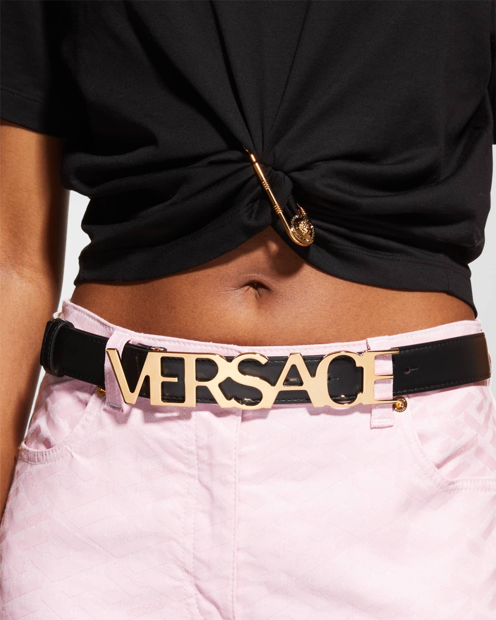Versace logo belt hotsell