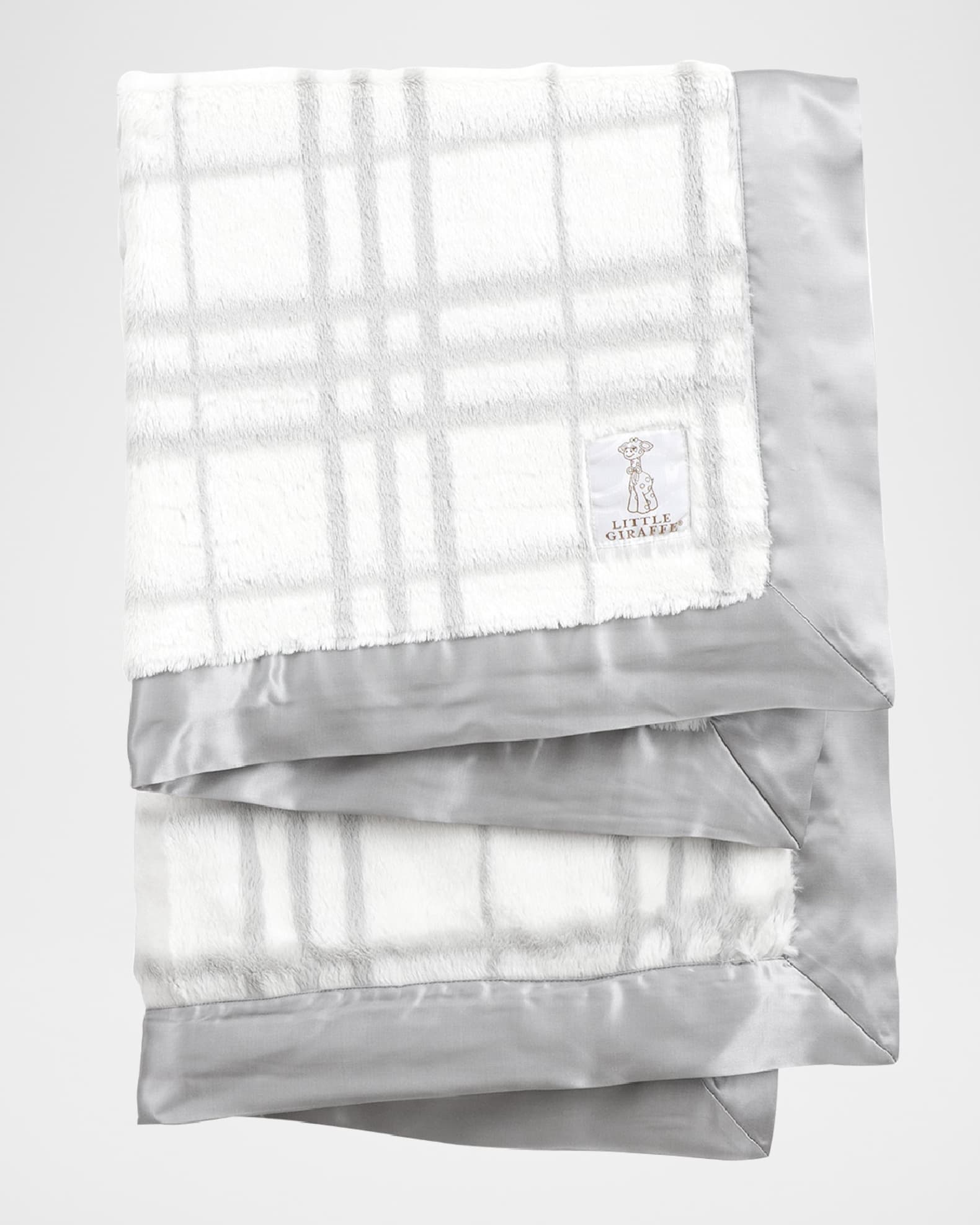 Little Giraffe Luxe Honey Plush Baby Blanket W/ Satin Border