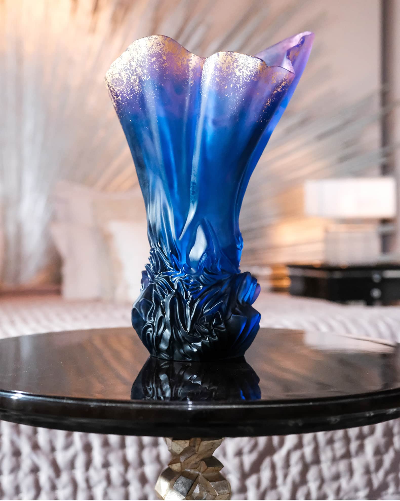 Croisiere Large Midnight Blue Gilded Draped Vase 1