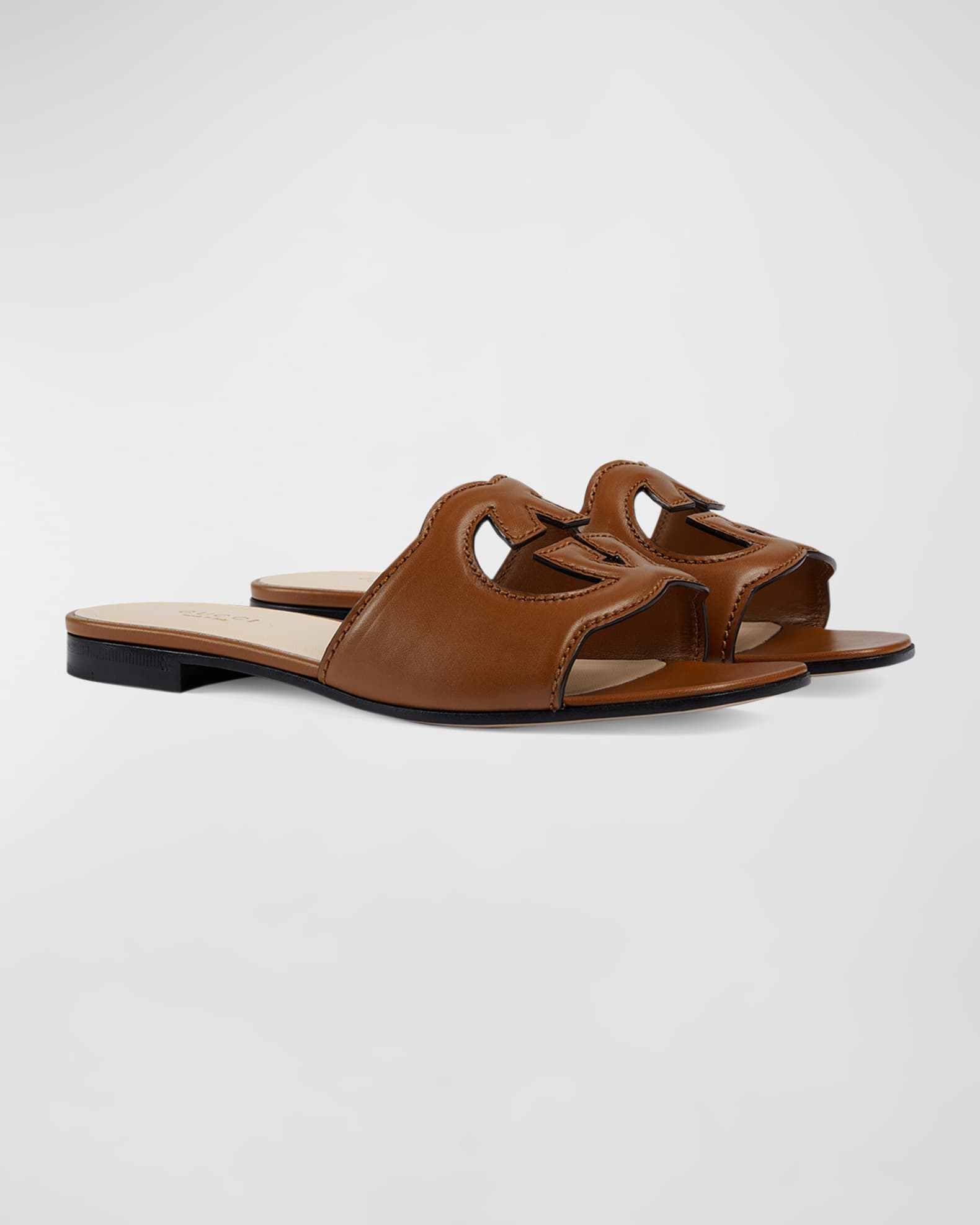Leather cutout sandals sales