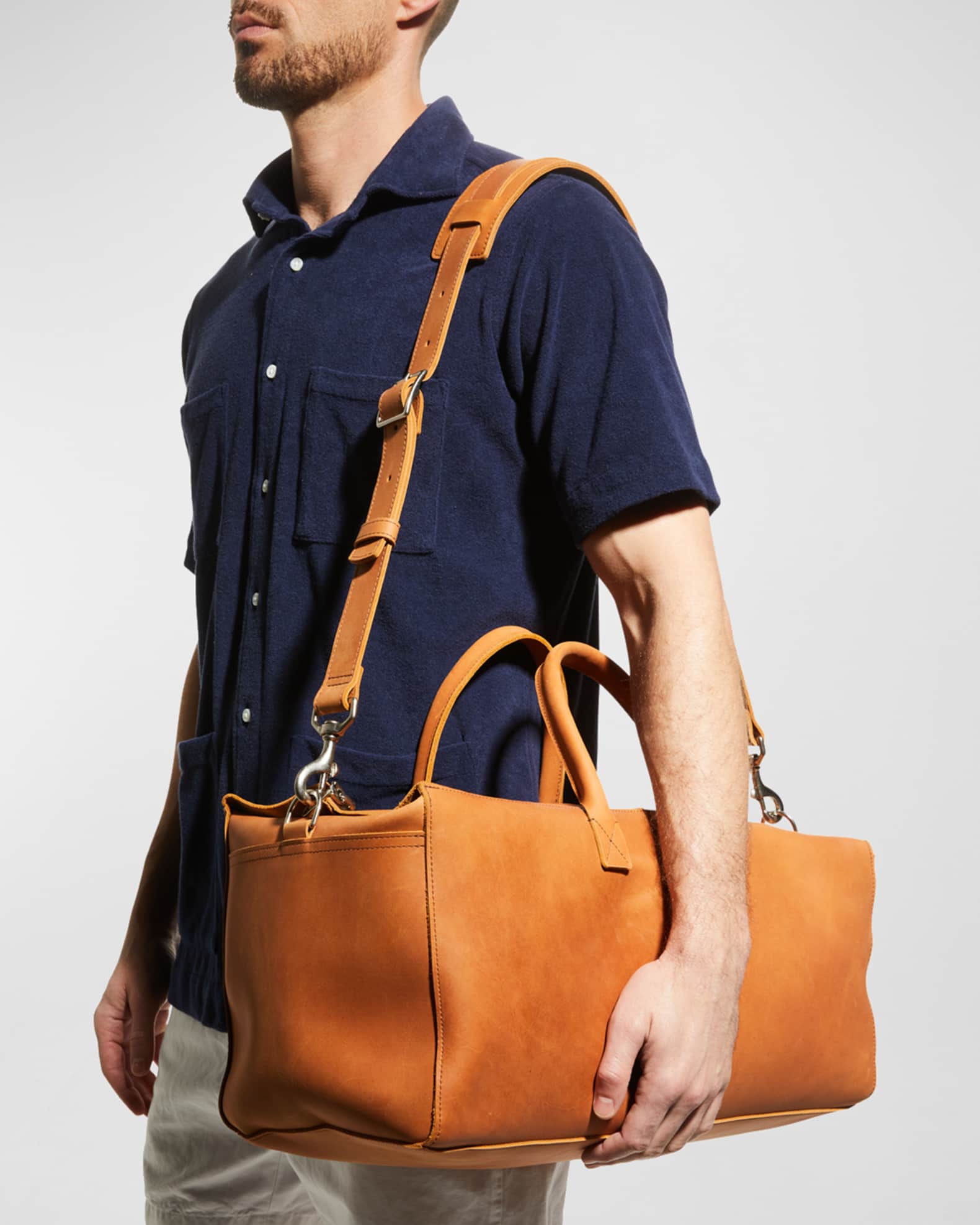 Shinola Men's Leather Utility Duffle Bag | Neiman Marcus