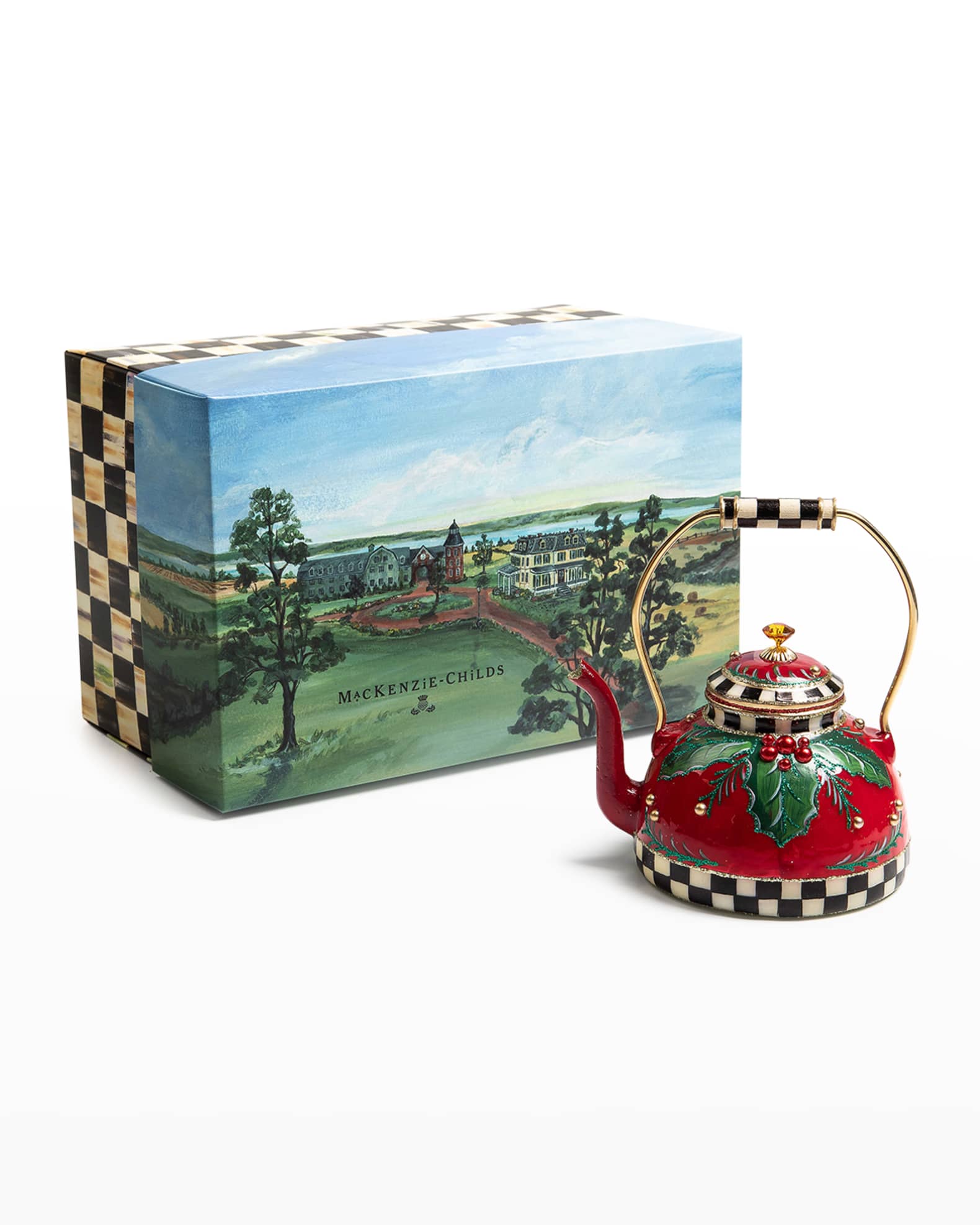 MacKenzieChilds Holiday Kettle Glass Ornament Neiman Marcus