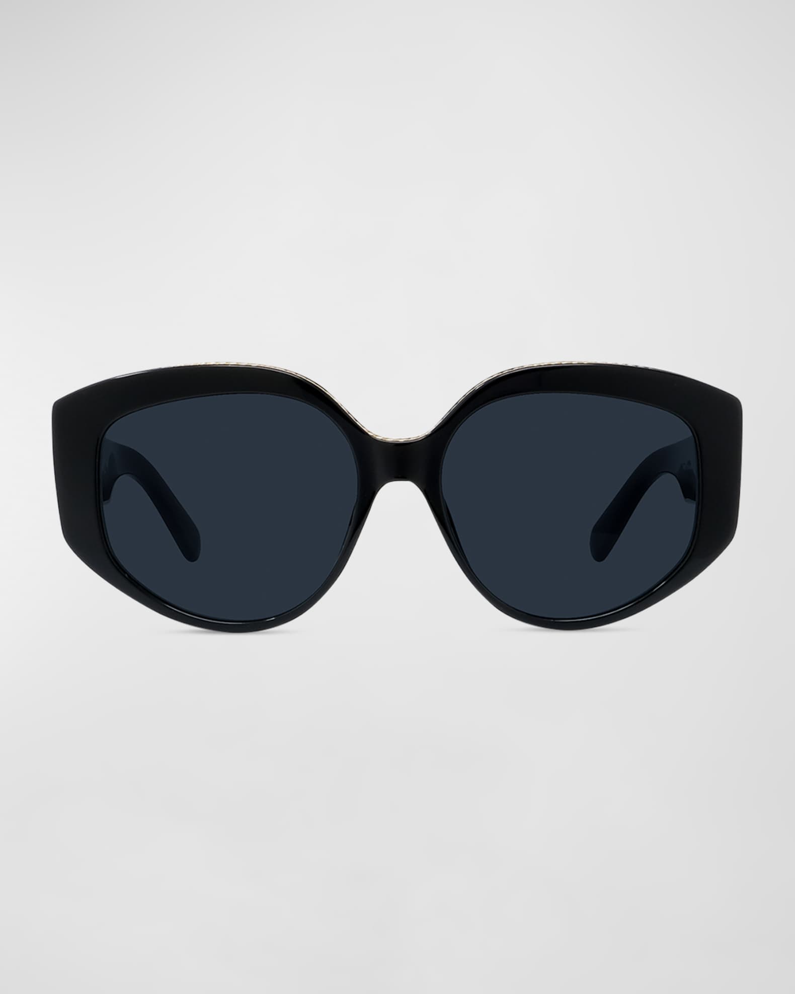 Stella Mccartney Falabella Chain Oval Bio Acetate Sunglasses Neiman Marcus 