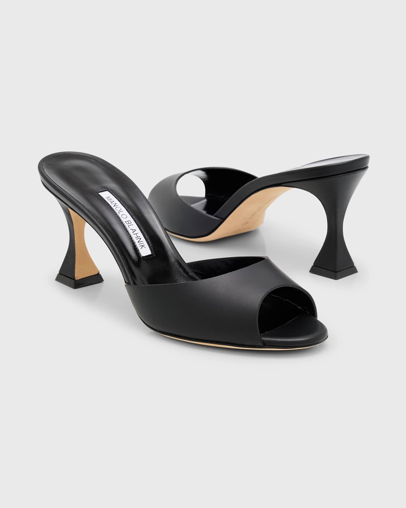 Manolo Blahnik Jadarona Leather Mule Sandals | Neiman Marcus