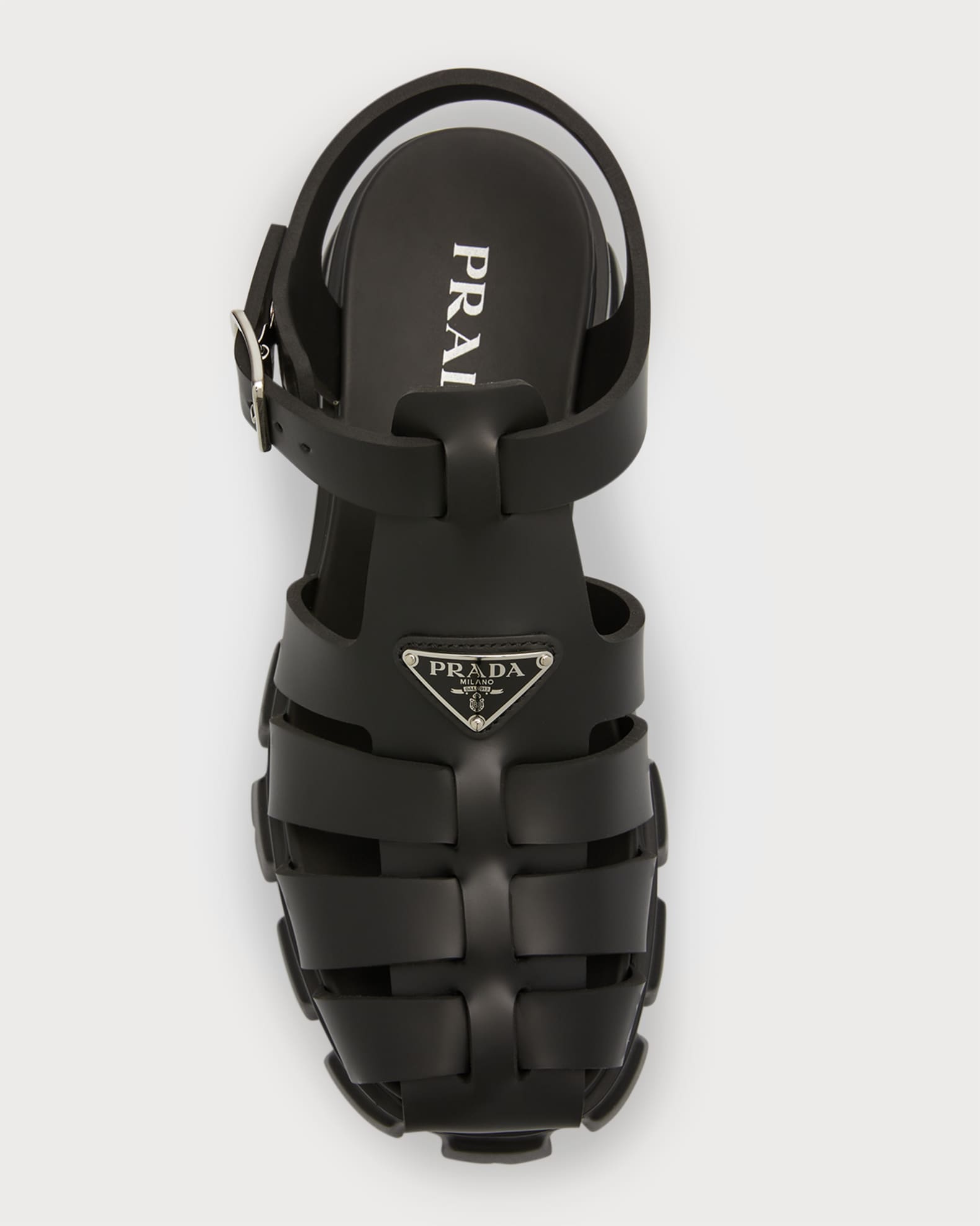 ◆PRADA◆Monolith ラバー フィッシャーマン サンダル/Black◆ Prada Men's Monolith Rubber Chunky-Sole Fisherman Sandals