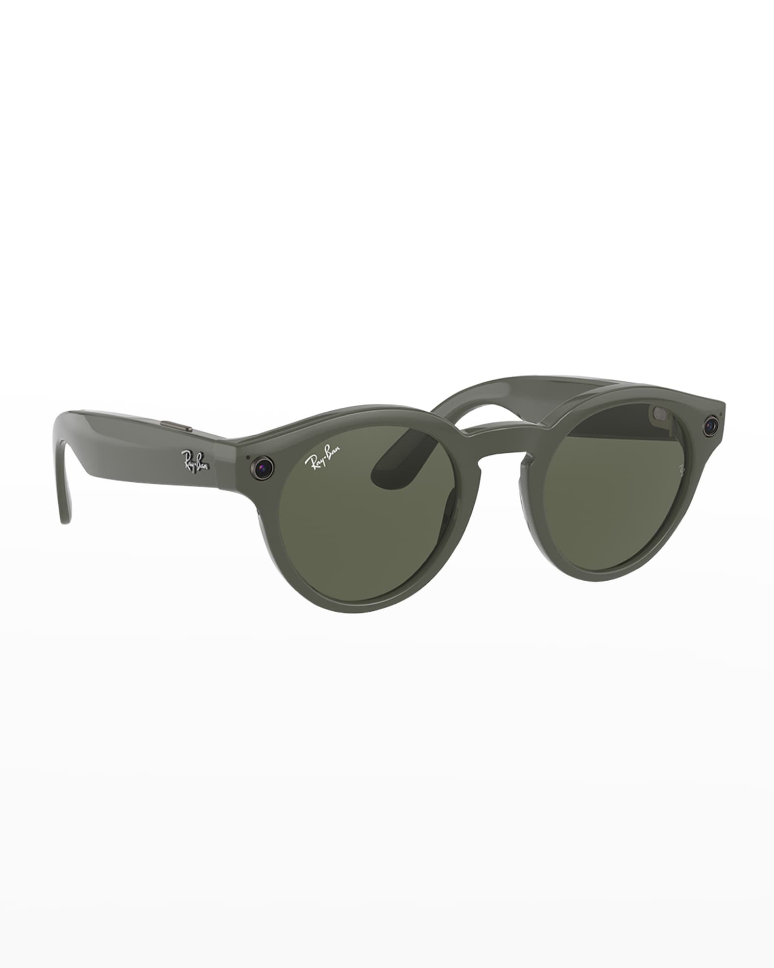 RayBan Camera Round Plastic Sunglasses Neiman Marcus