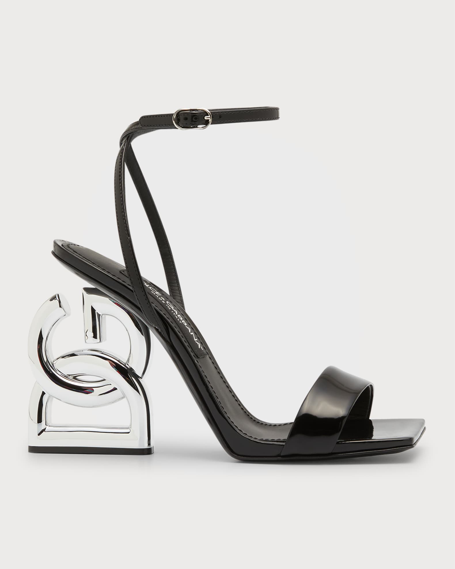 Patent leather sandals with dg pop heel clearance