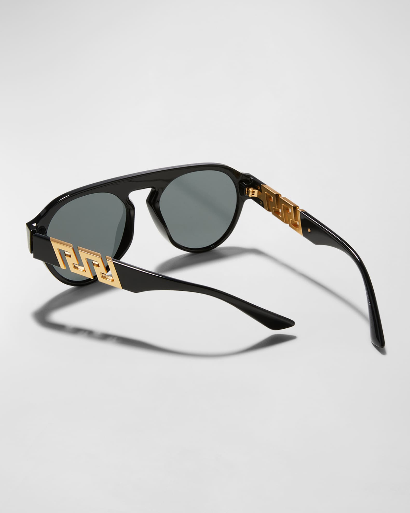 Versace Men's Greca Monogram Round Sunglasses Neiman Marcus